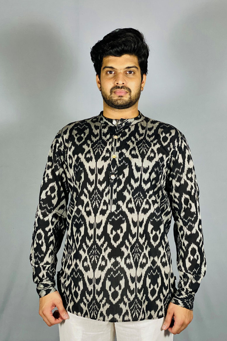 Ikat printed cotton kurta for men, Mangalgiri cotton kurta men, short kurta, cotton men kurta, men's short kurta shirt, mens kurta brands in india, cotton and silk men's kurta, men's short length kurta, men's cotton regular kurta, cotton kurta brands in india, men's cotton kurta shirt, men's kurta short sleeve, cotton kurta, cotton kurta for men, cotton kurta design, best cotton for kurta, cotton kurta new arrival, block printed kurtas, organic cotton kurta, cotton kurta for yoga, handmade men kurtas, embroidered men kurtas, cotton kurta handmade, ikat print kurta, sepia stories
