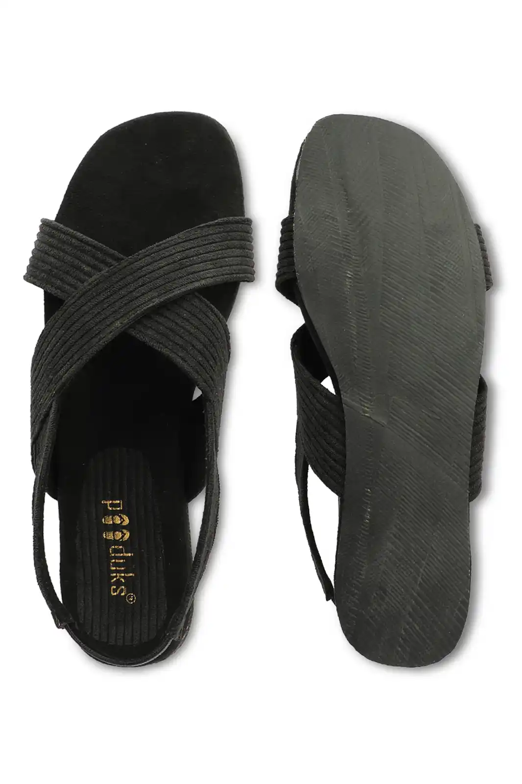 Black & Royal Blue Natural Rubber Flip-Flops Slippers (Women)-gemektower.com.vn