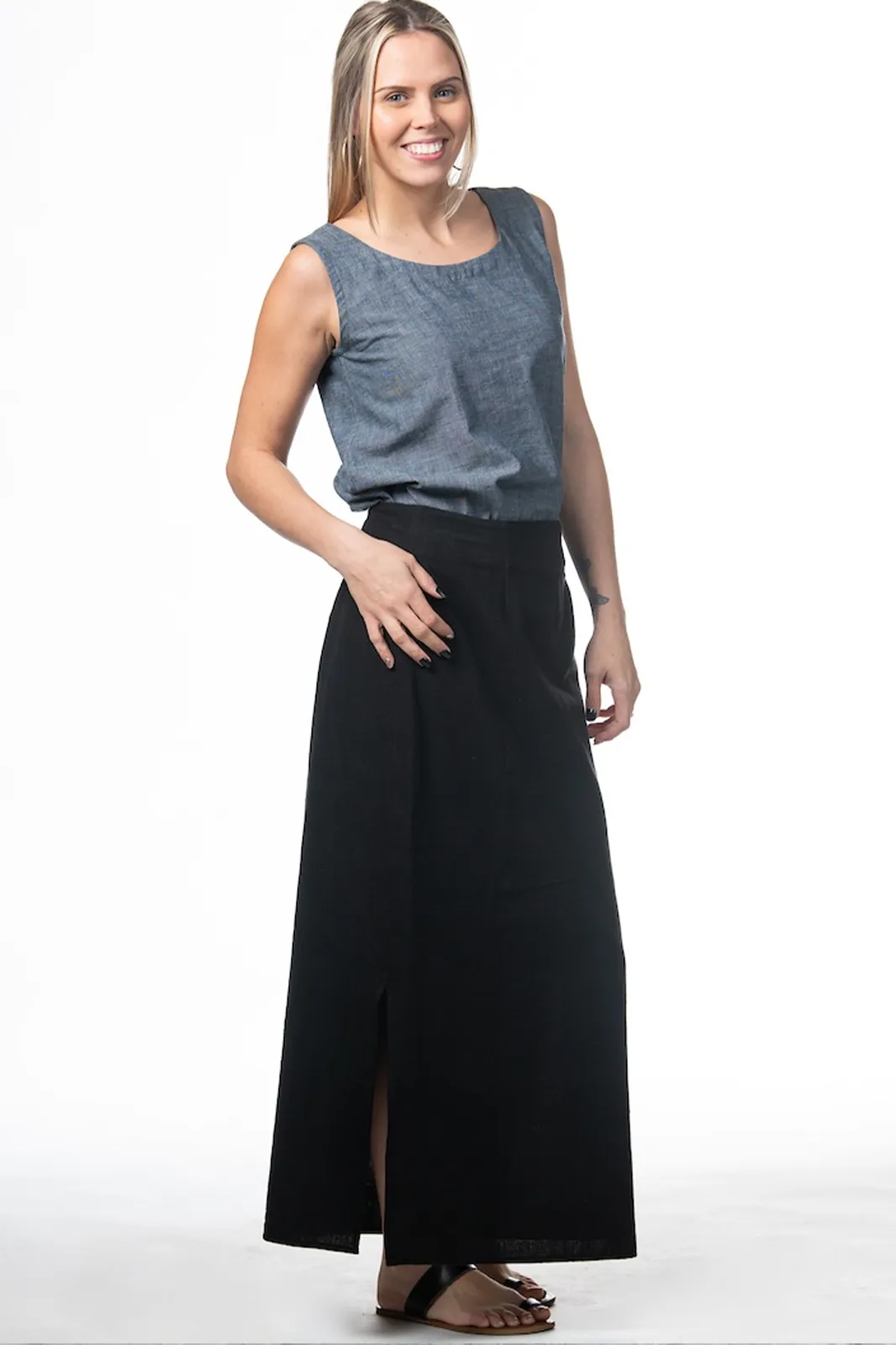 Swahlee wrap skirt, black skirts, casual wear for office, long black skirts, cotton skirts for women, casual long skirts for women, skirts for women, sepia stories, handmade wrap skirt, cotton skirt, sustainable fashion, handmade clothes for women, women’s clothing, clothing for her, swahlee wrap skirt, black skirts, casual wear for office, black skirt outfit