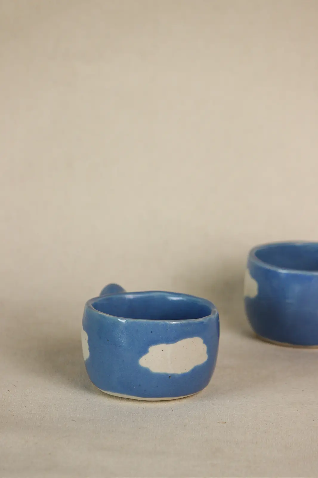 Blue ceramic dreamy cloud ceramic cup set of 4, ceramic cup set, coffee cup set, coffee mug, ceramic coffee mugs, handmade coffee mugs, sustainable coffee mugs, blue coffee mug, TOH, Sepia Stories