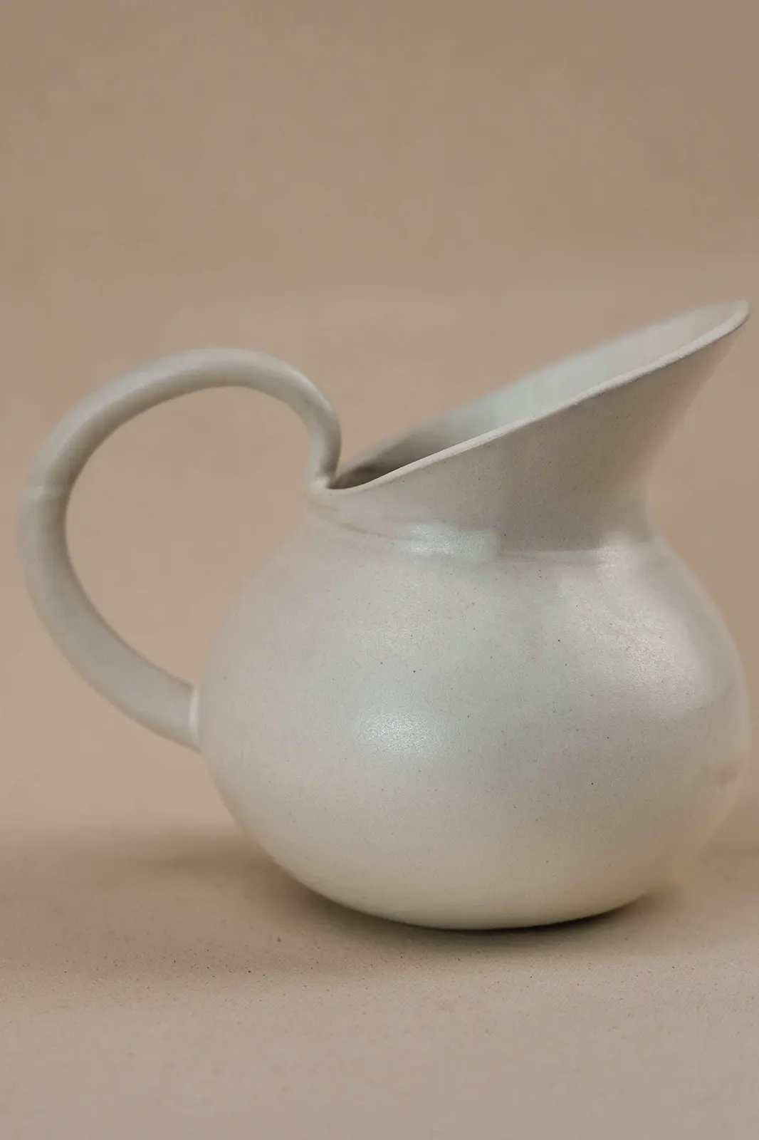 Ceramic pitcher matte white, ceramic pitcher, handmade pitcher, ceramic creamer pitcher, matte ceramic pitcher, beer pitcher, milk pitcher, ceramic milk pitcher, TOH, Sepia Stories