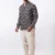 Panjii linen shirt navy print, pure linen cotton shirts, printed linen shirts, long sleeve linen shirts, mens long sleeve printed shirts, printed shirts for men, full sleeve linen shirt, buy linen shirt online, linen shirt online India, Sepia stories