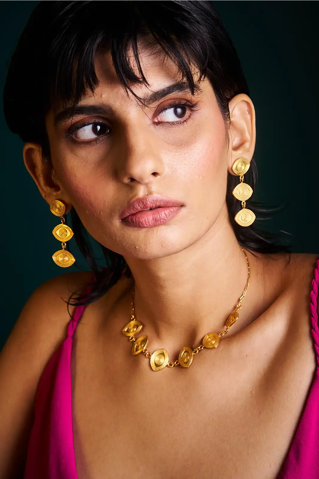 drishti jewellery set earrings choker, gold earrings, 18 karat gold earrings, women gold earrings, choker necklace, gold choker design