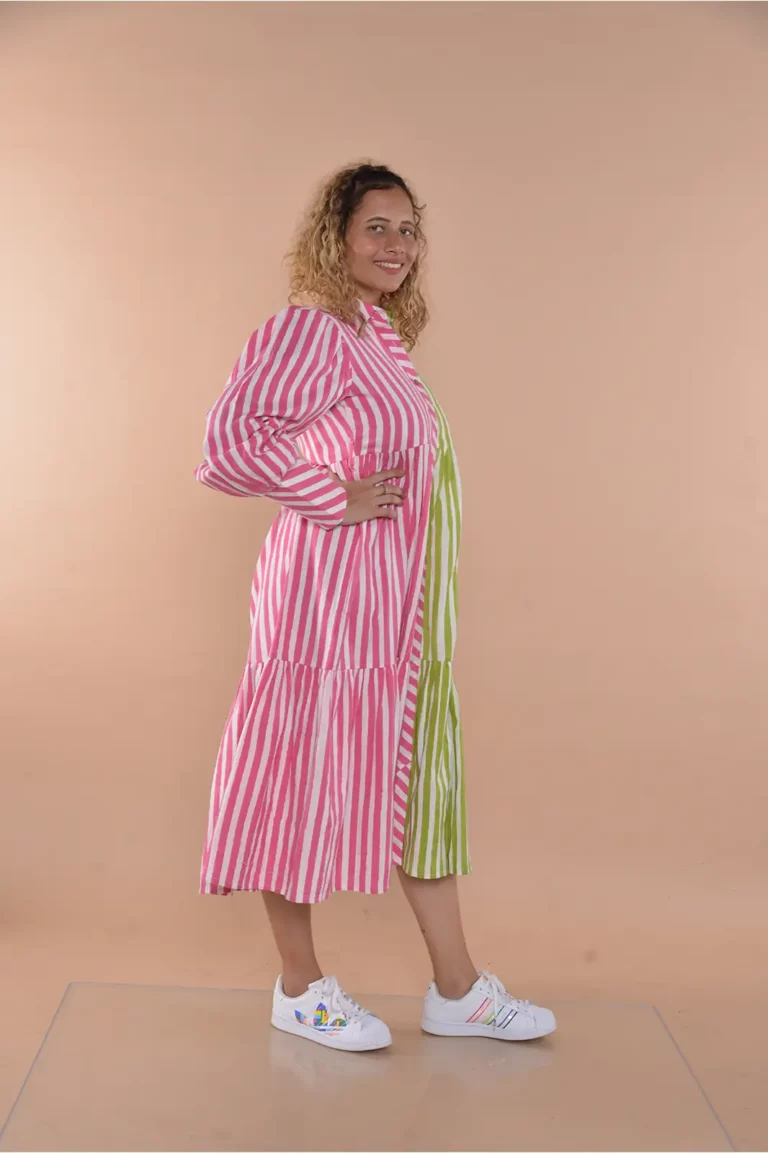 ira pattern block stripe dress, vertical stripe dress, stripe dress pattern, party wear dress women, western dress, women clothing, organic clothing