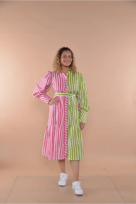 ira pattern block stripe dress, vertical stripe dress, stripe dress pattern, party wear dress women, western dress, women clothing, organic clothing