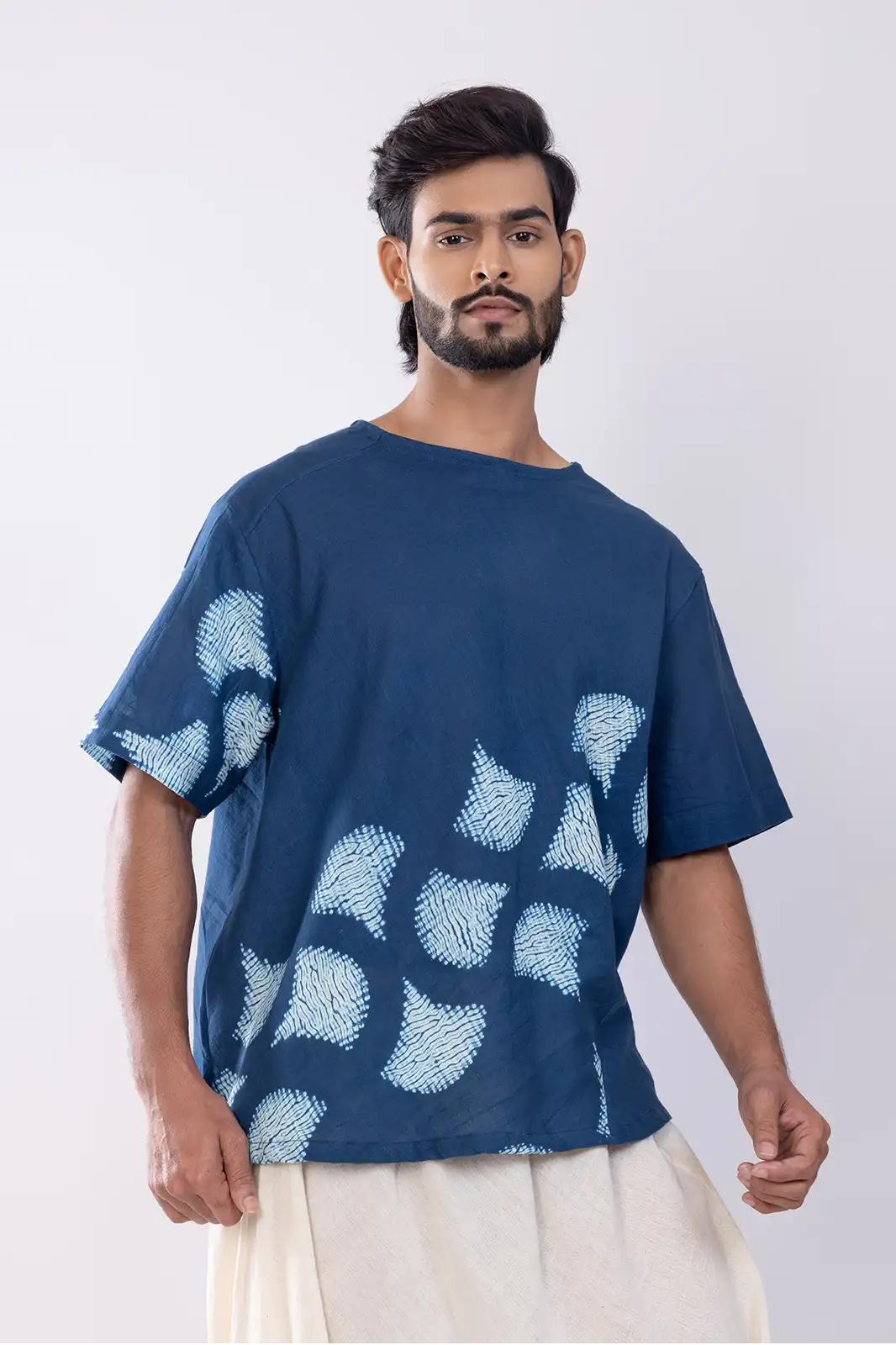 Berk Cotton Tee Indigo, Eco-friendly Berk T-shirt, Organic Cotton Tee For Men, Sustainable Natural Dye Cotton Shirt, Berk Casual Wear, Environmentally Conscious Crew Neck