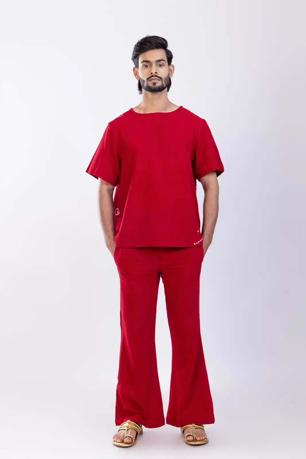 Glum Organic Cotton Pants Red, Cotton Pants For Men, Casual Cotton Pants For Men, Sustainable Pants, Cotton Summer Pants Men, Pure Cotton Trousers