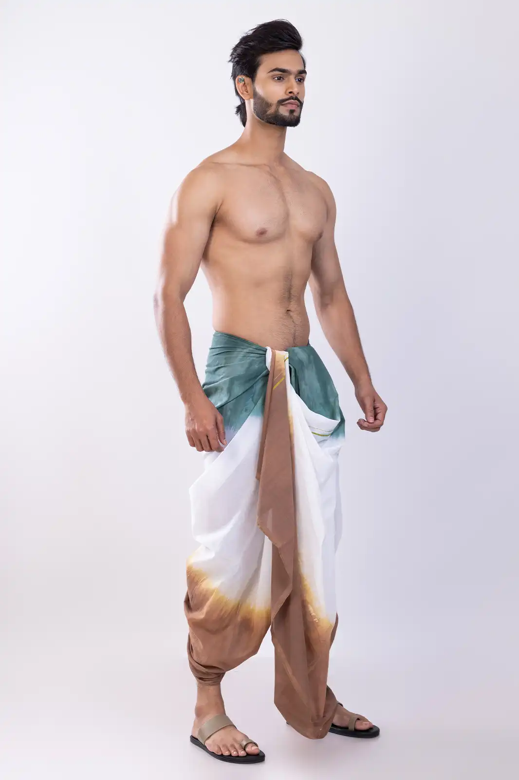 Kolkama Cotton Dhoti, Eco-friendly Cotton Dhoti, Organic Fabric Traditional Dhoti, Natural Fiber Men’s Dhoti, Sustainable Ethnic Wear Cotton Dhoti, Handwoven Organic Dhoti