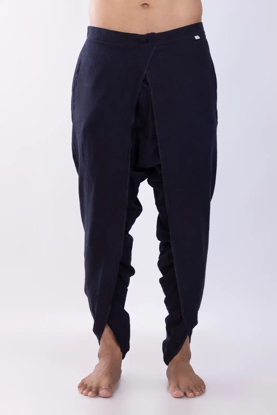 Medeiros Organic Cotton Dhoti Pants Black, Eco-friendly Cotton Dhoti, Organic Fabric Traditional Dhoti, Natural Fiber Men’s Dhoti, Sustainable Ethnic Wear Cotton Dhoti