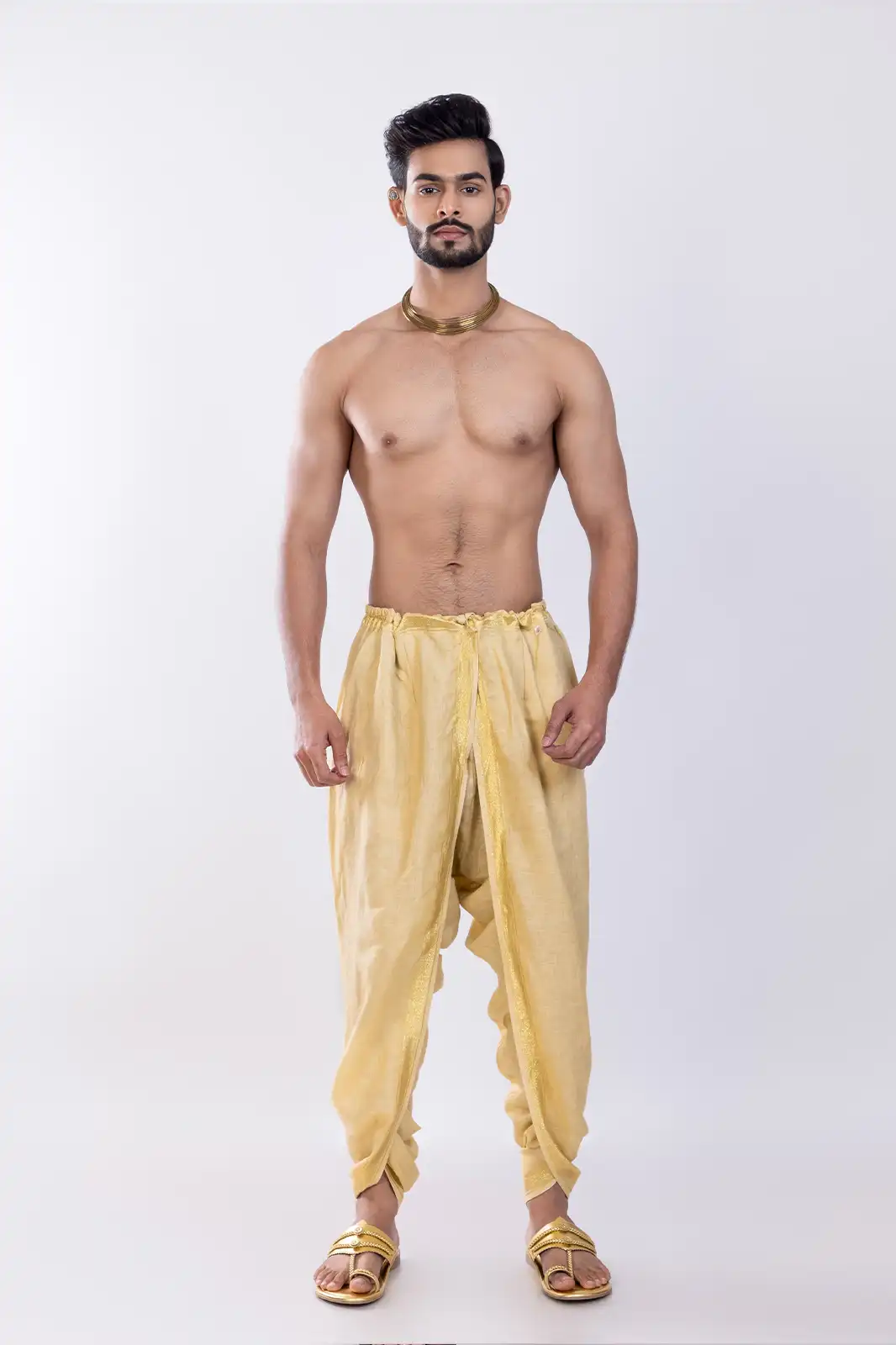 Medeiros Pure Linen Dhoti Pants Sand, Eco-friendly Linen Dhoti Pants, Organic Pure Linen Ethnic Wear, Natural Fiber Linen Dhoti, Sustainable Breathable Linen Pants