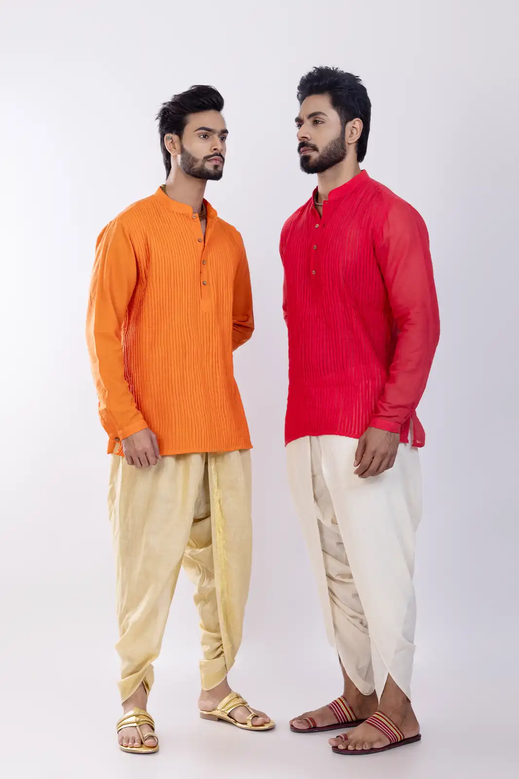 Miz Cotton Kurta Orange, Orange Kurta For Men, Orange Colour Kurta For Mens, Pure Cotton Kurta, Cotton Short Kurta For Men, Sustainable Clothing