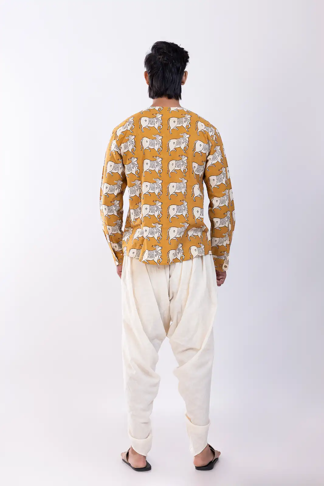 Nanz Cotton Printed Shirt Mustard, Hand Printed Shirts, Print Shirts For Men, Cotton Printed Shirts For Men, Unique Print Shirts, Indian Shirt For Men