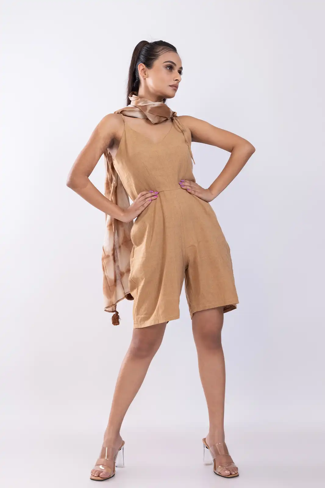 Nocha Jumpsuit Brown Cotton, Eco-friendly Organic Cotton Jumpsuit, Sustainable Casual Cotton Jumpsuit, Organic Fabric Women’s Jumpsuit, Natural Fiber Cotton Playsuit