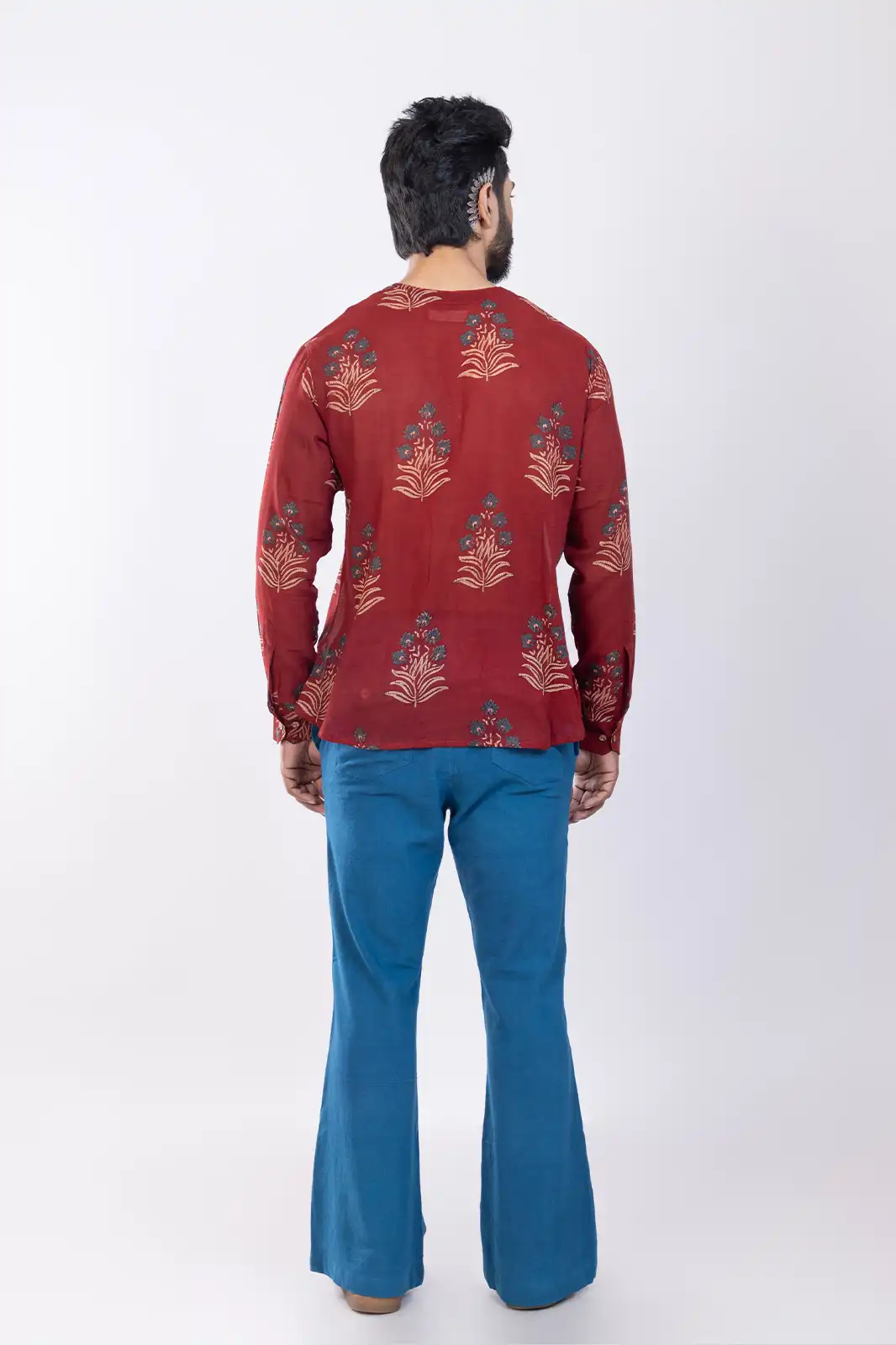 Ryz Cotton Printed Shirt Red, Hand Printed Shirts, Print Shirts For Men, Cotton Printed Shirts For Men, Unique Print Shirts, Indian Shirt For Men