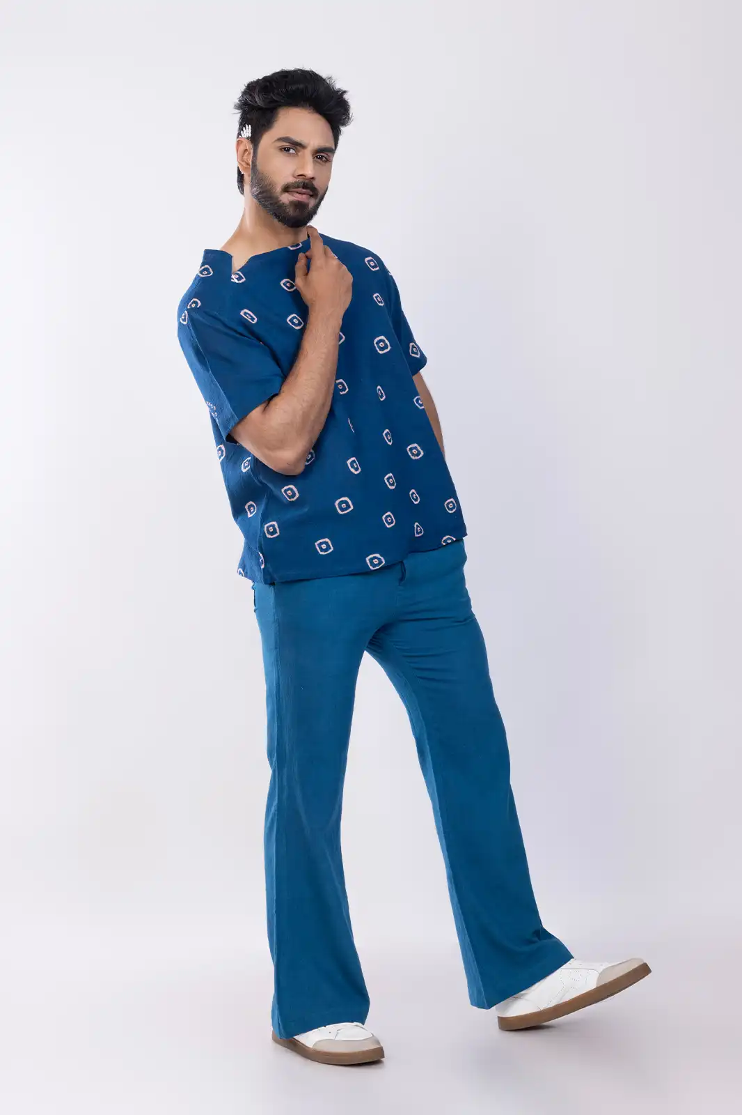 Serdar Organic Cotton Tee Indigo, Eco-friendly Cotton T-shirt, Organic Fabric Casual Tee, Natural Fiber Everyday T-shirt, Sustainable Minimalist Clothing, Environmentally Friendly Cotton Top