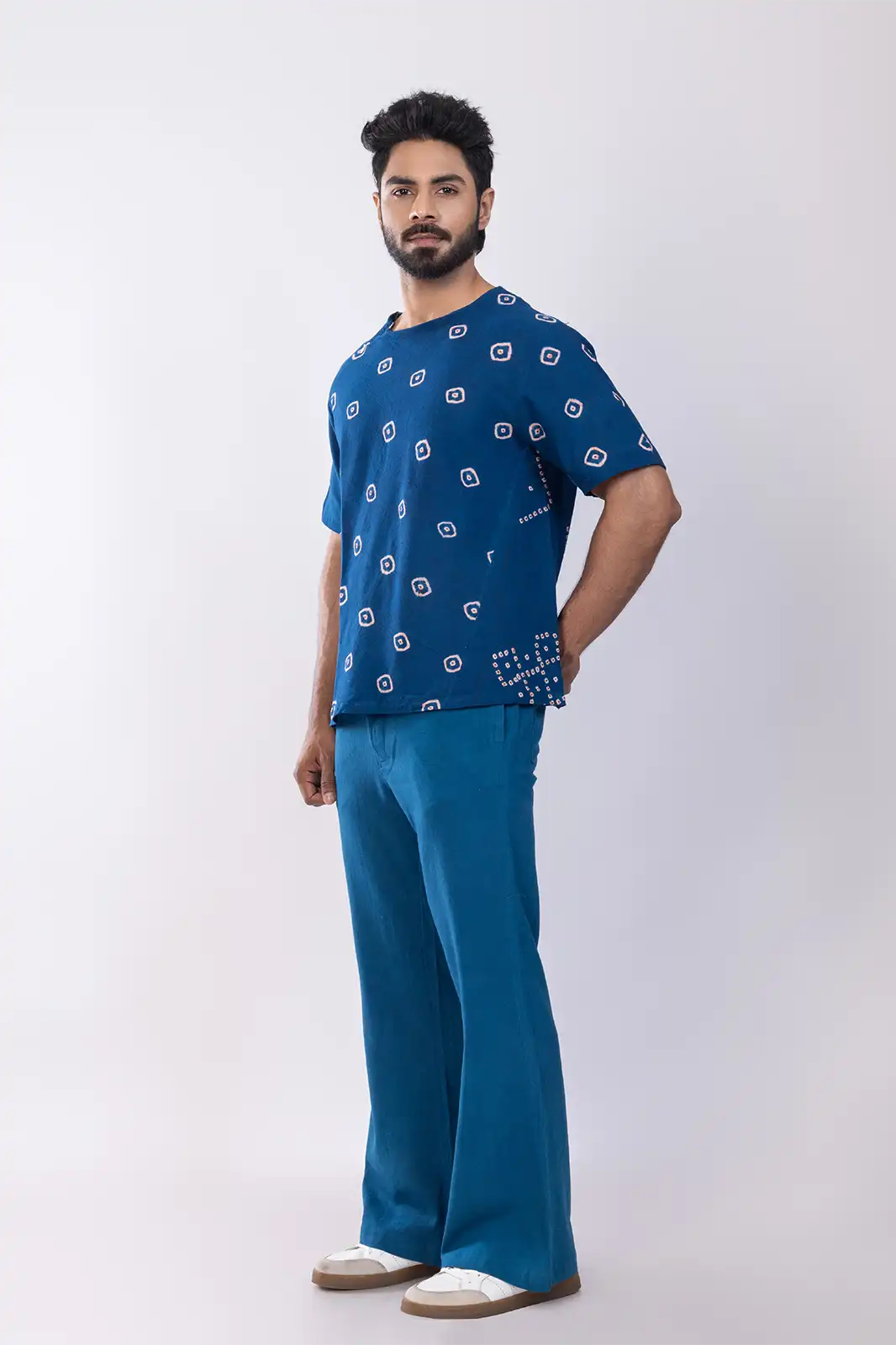 Serdar Organic Cotton Tee Indigo, Eco-friendly Cotton T-shirt, Organic Fabric Casual Tee, Natural Fiber Everyday T-shirt, Sustainable Minimalist Clothing, Environmentally Friendly Cotton Top