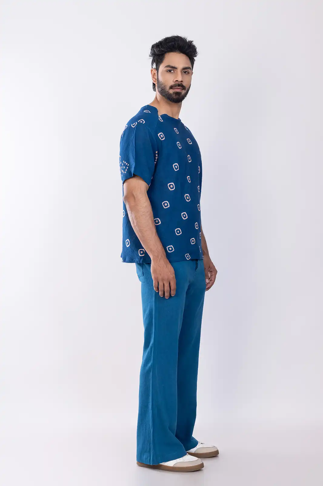 Serdar Organic Cotton Tee Indigo, Eco-friendly Cotton T-shirt, Organic Fabric Casual Tee, Natural Fiber Everyday T-shirt, Sustainable Minimalist Clothing, Environmentally Friendly Cotton Top