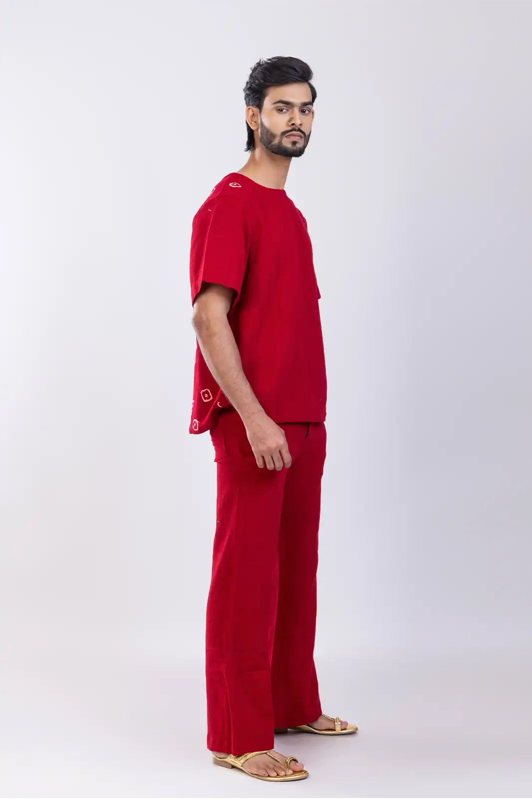 Serdar Organic Cotton Tee Red, Eco-friendly Cotton T-shirt, Organic Fabric Casual Tee, Natural Fiber Everyday T-shirt, Sustainable Minimalist Clothing, Environmentally Friendly Cotton Top