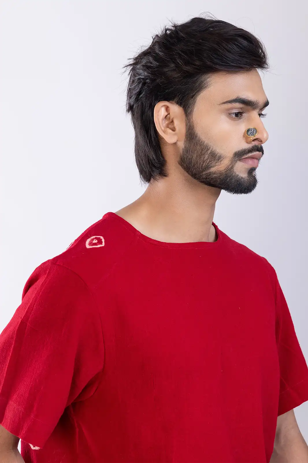 Serdar Organic Cotton Tee Red, Eco-friendly Cotton T-shirt, Organic Fabric Casual Tee, Natural Fiber Everyday T-shirt, Sustainable Minimalist Clothing, Environmentally Friendly Cotton Top