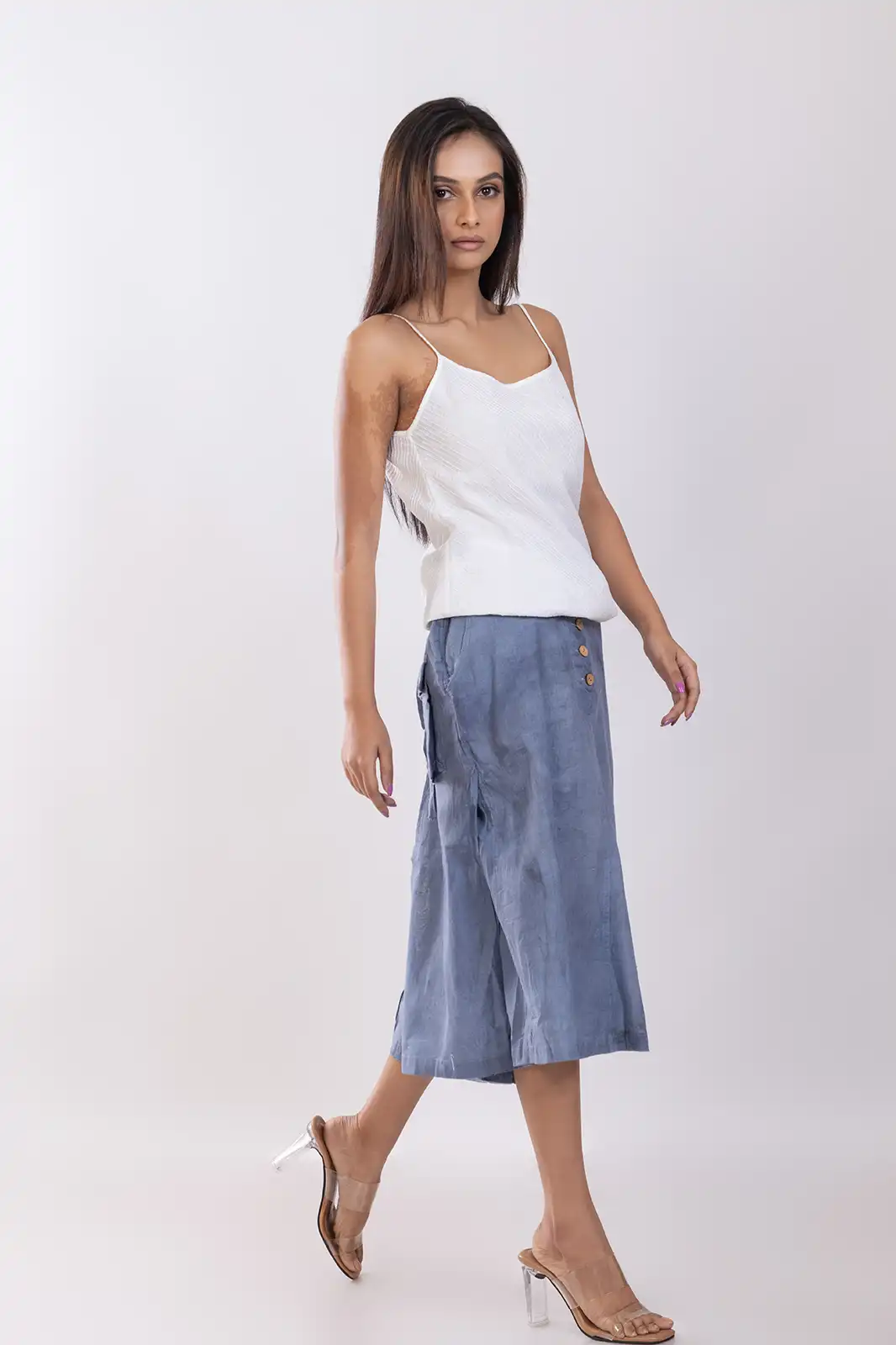 Sheh Cotton Skirt Indigo, Women Cotton Skirt, Pure Cotton Skirt, Organic Cotton Skirt, Cotton Skirts For Daily Use, Cotton Skirts For Ladies, Sustainable Clothing