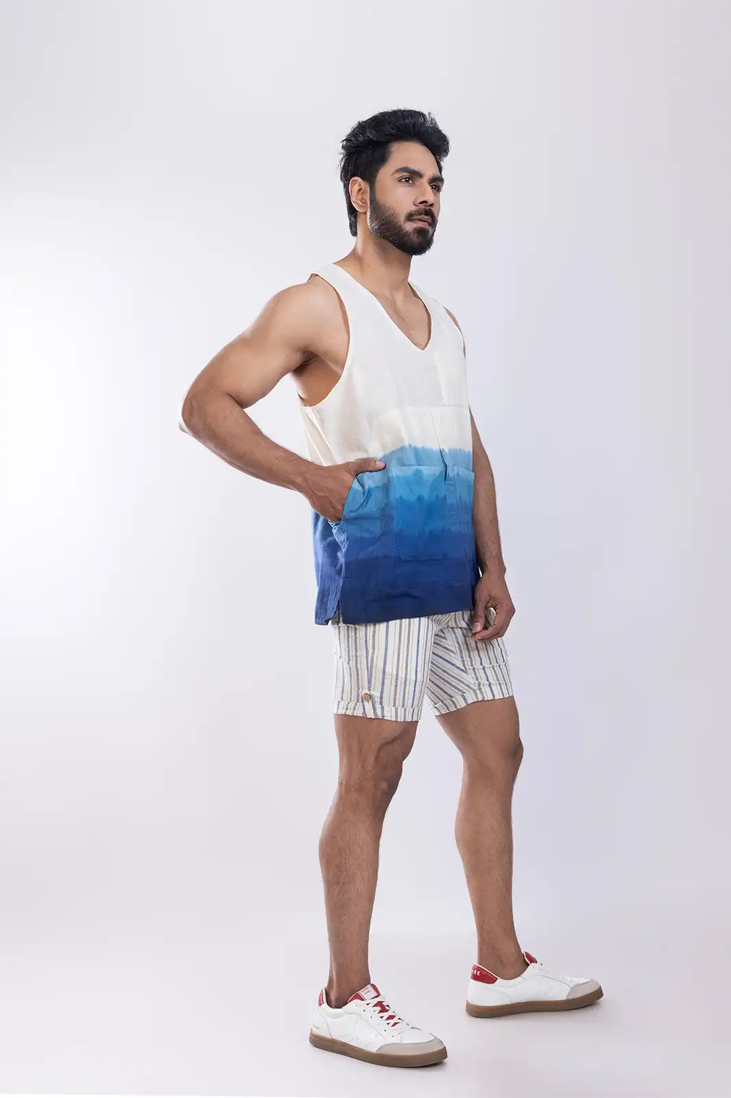 Vedant Organic Cotton Tee Indigo, Eco-friendly Cotton T-shirt, Organic Fabric Casual Tee, Natural Fiber Everyday T-shirt, Sustainable Minimalist Clothing, Environmentally Friendly Cotton Top