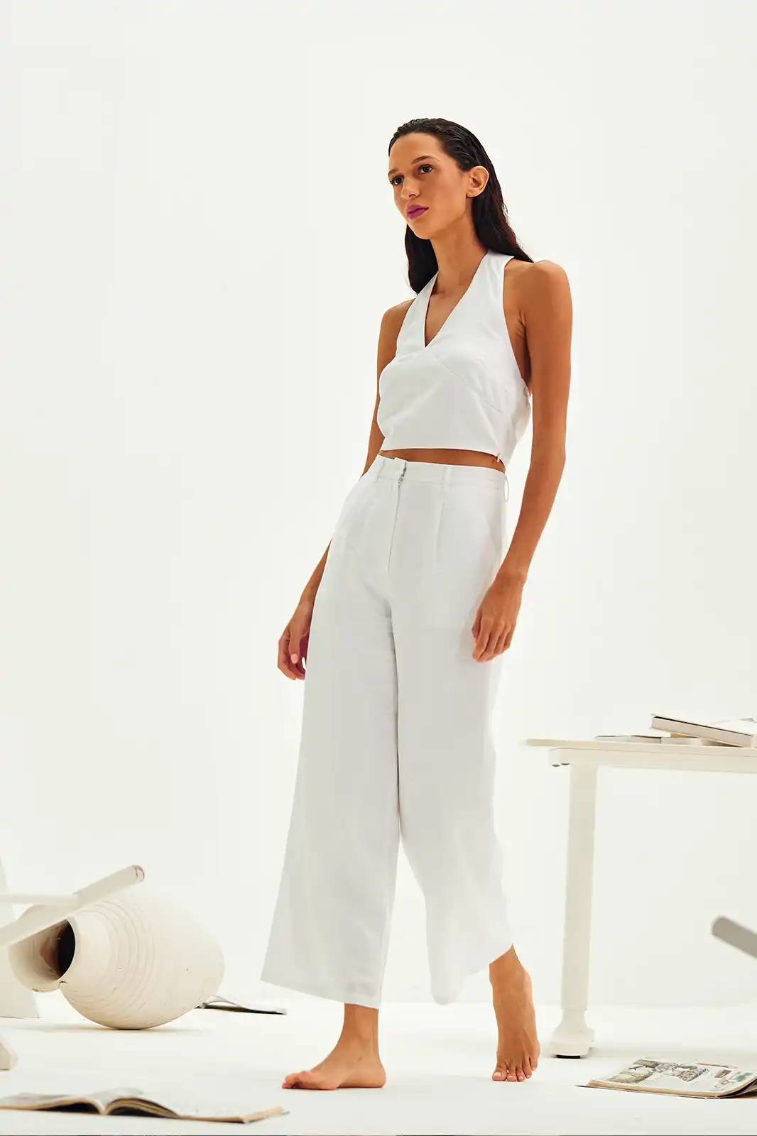 Abigail Handmade Plain Linen Pants, Linen Pants For Women, Organic Linen Pants, Sustainable Pants, White Linen Pants, Casual Linen Pants Outfit