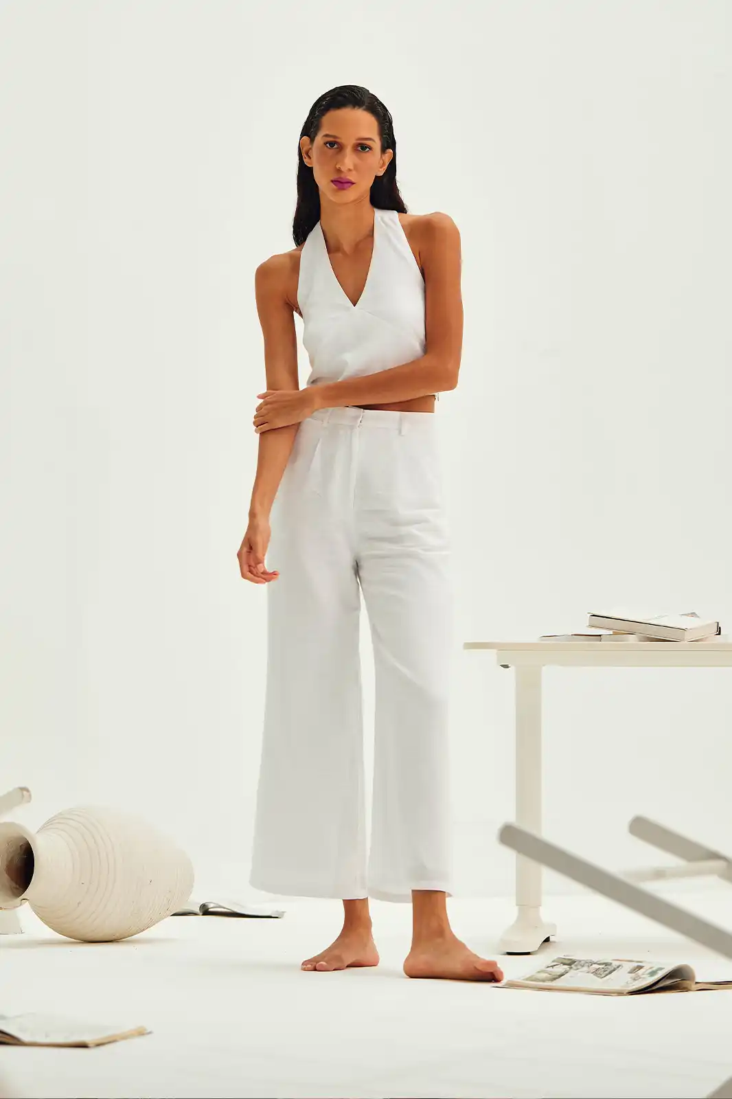 Abigail Handmade Plain Linen Pants, Linen Pants For Women, Organic Linen Pants, Sustainable Pants, White Linen Pants, Casual Linen Pants Outfit