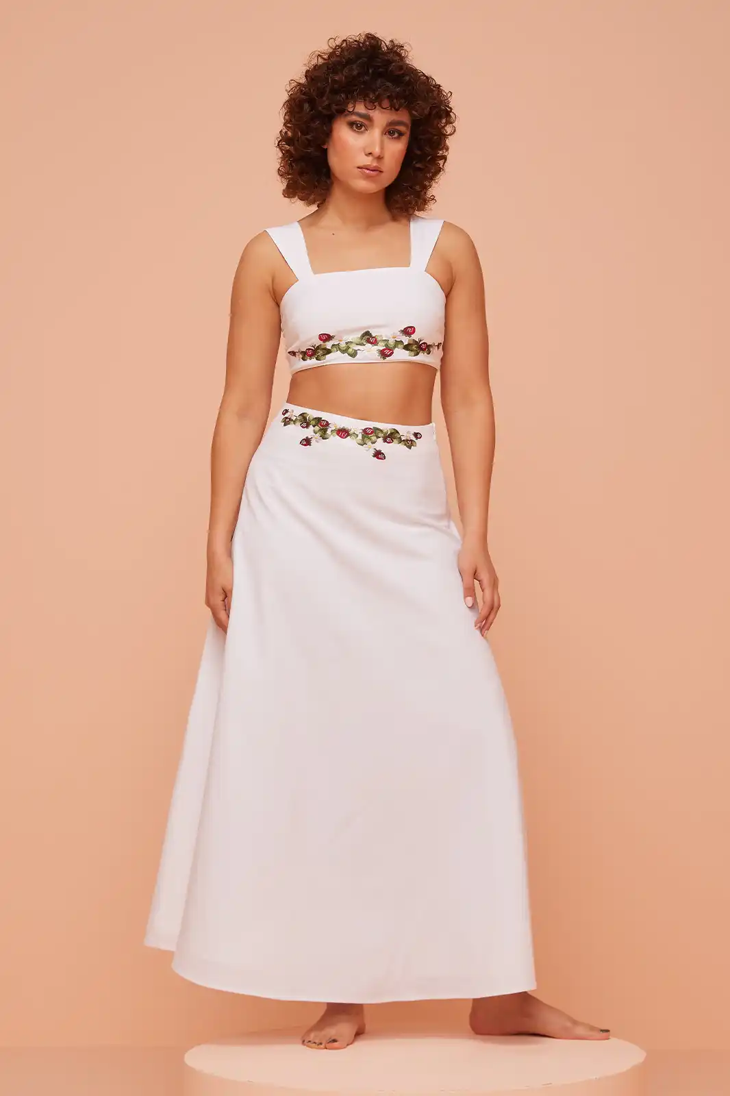 Alora Sustainable White Linen Relaxed Fit Skirt, Linen Skirts For Women, Printed Linen Skirt, Sustainable Womens Skirts, Long Skirt Women, Eco Friendly Linen Skirt