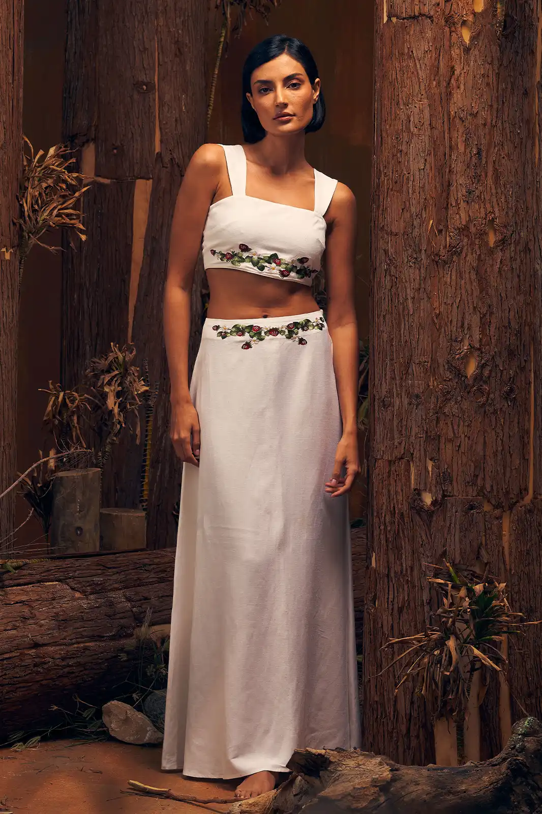 Alora Sustainable White Linen Relaxed Fit Skirt, Linen Skirts For Women, Printed Linen Skirt, Sustainable Womens Skirts, Long Skirt Women, Eco Friendly Linen Skirt