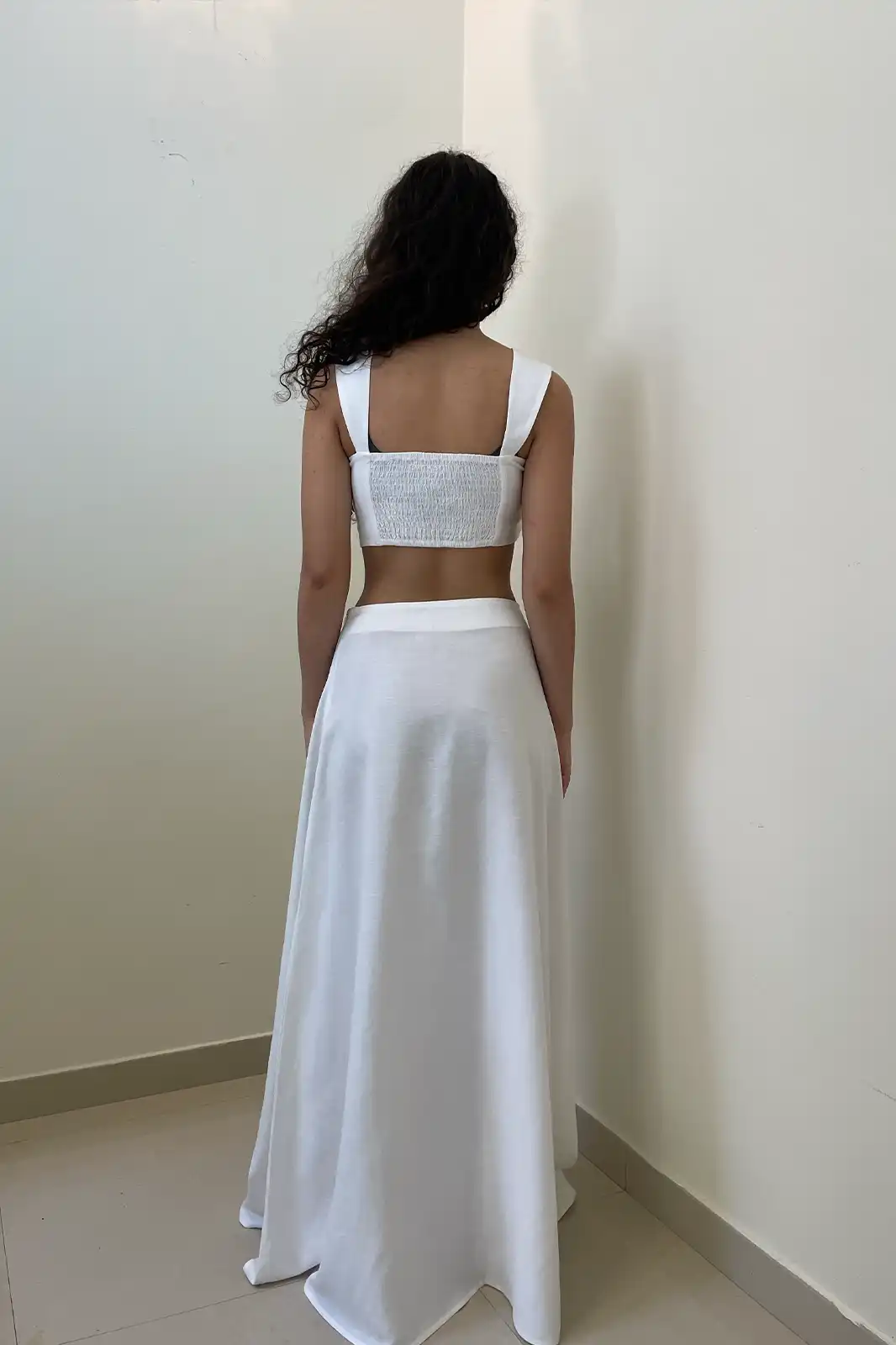 Alora Sustainable White Linen Relaxed Fit Skirt, Linen Skirts For Women, Printed Linen Skirt, Sustainable Womens Skirts, Long Skirt Women, Eco Friendly Linen Skirt