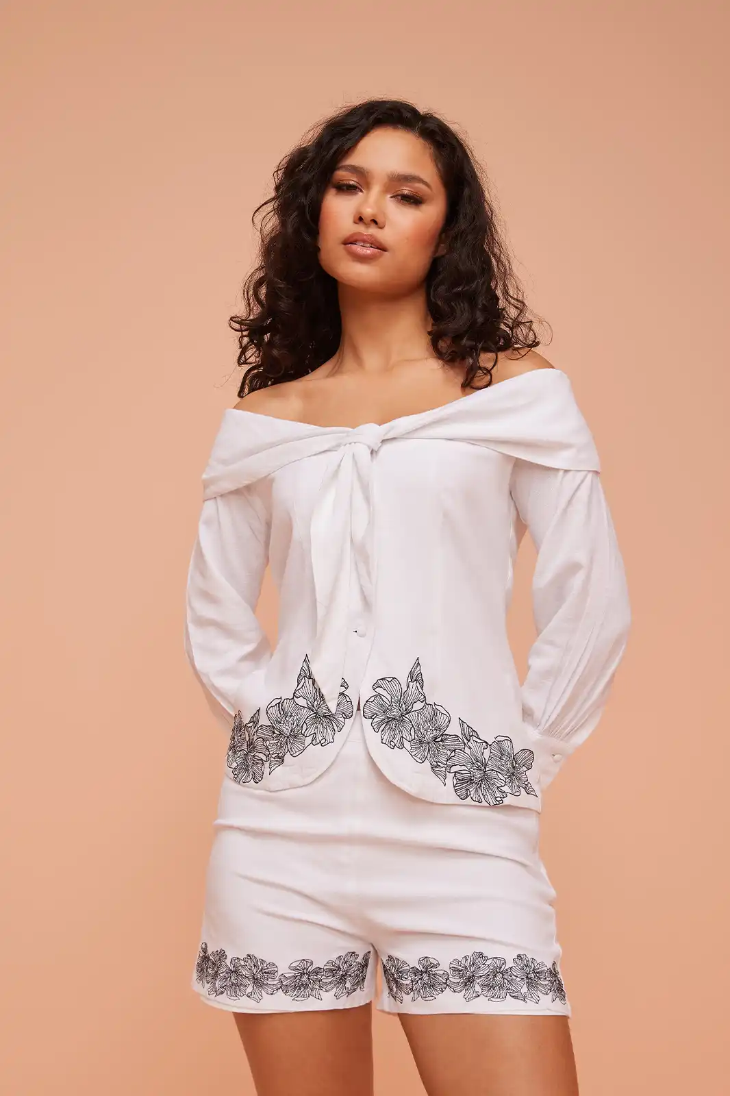 Ariana Sustainable White Linen Co Ord Set, Linen Co Ord Set For Women, Co Ord Set Summer, Co Ord Sets Western Party Wear, Summer Co Ord Set For Women