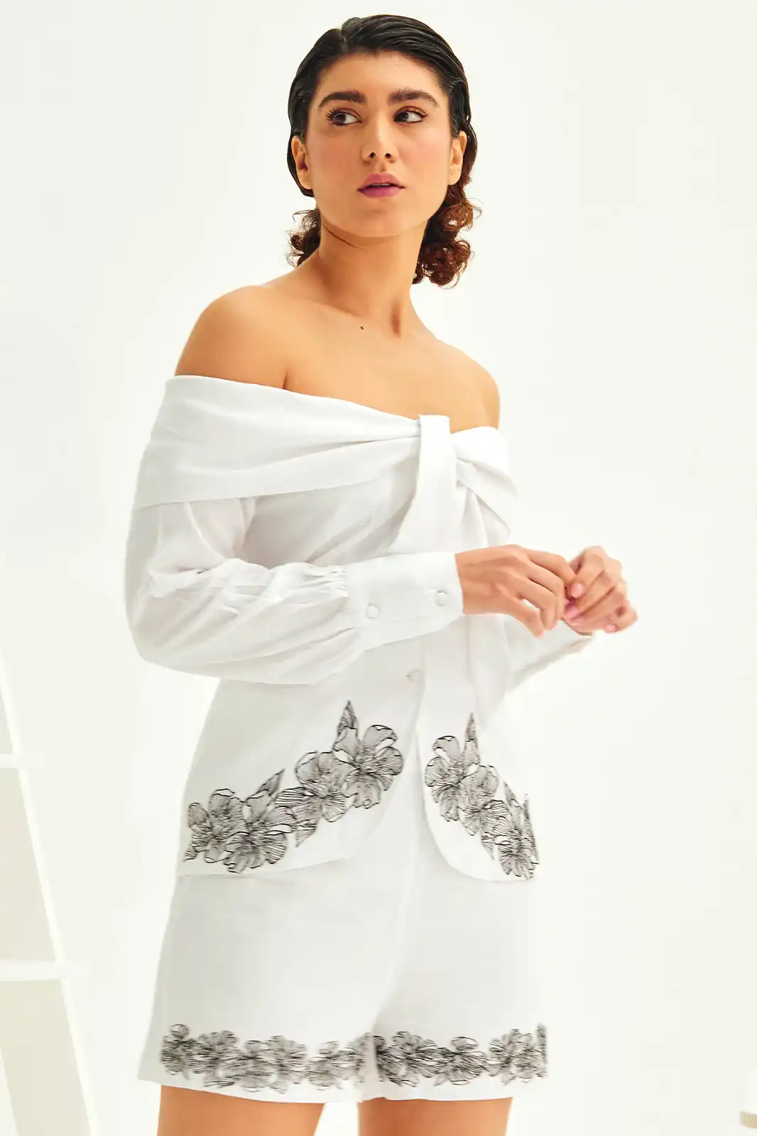 Ariana Sustainable White Linen Co Ord Set, Linen Co Ord Set For Women, Co Ord Set Summer, Co Ord Sets Western Party Wear, Summer Co Ord Set For Women