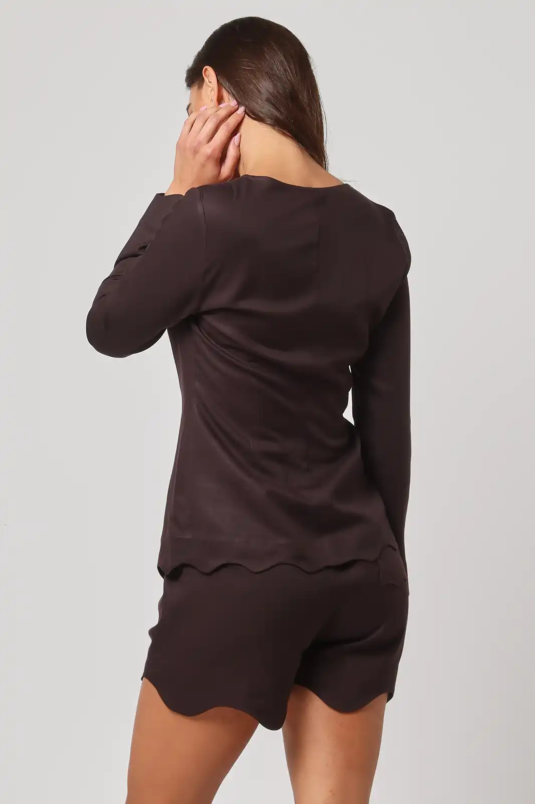 Arz Full Sleeve V Neck Top, V-neck Top For Women, Long Sleeve V Neck Top For Women, V Neck Women Tops Online, Women Black Top, Women Clothing, Sepia Stories, Clothes For Women, Sustainable Cotton Clothing, Organic Women Clothing, Eco Friendly Clothing, Slow Fashion Brand, Slow Fashion Clothing, Ashita Fernandes, Sustainable Luxury Clothing Brands