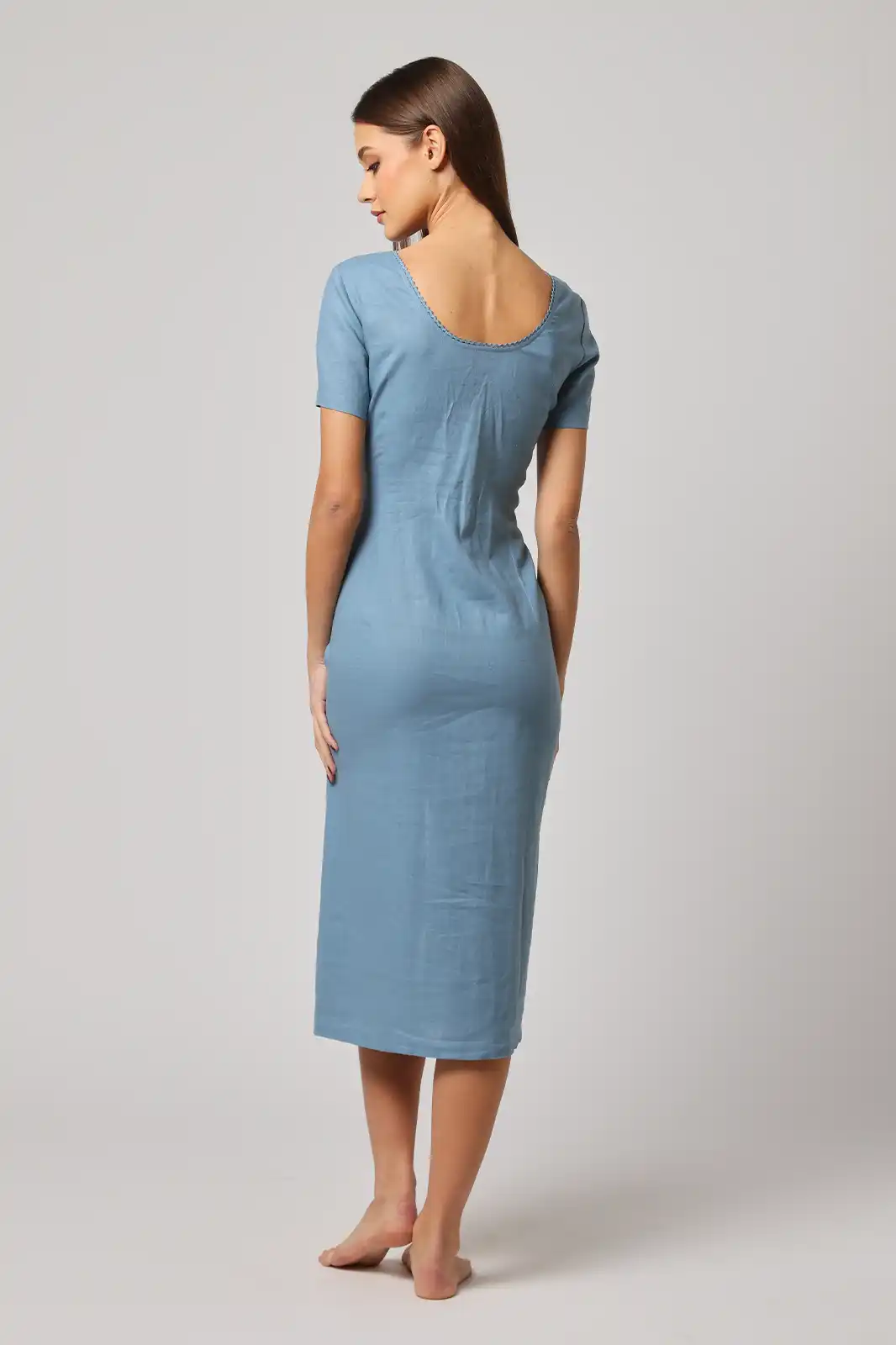 Women Clothing, Sepia Stories, Clothes For Women, Sustainable Cotton Clothing, Organic Women Clothing, Eco Friendly Clothing, Slow Fashion Brand, Slow Fashion Clothing, Ashita Fernandes, Sustainable Luxury Clothing Brands, Baadal Linen Midi Dress, Scoop Neckline Dress, One Piece Dress For Women, Long Tunic Dress, Long Dress For Women, Red Long Dress For Women, Fashionable Linen Clothing