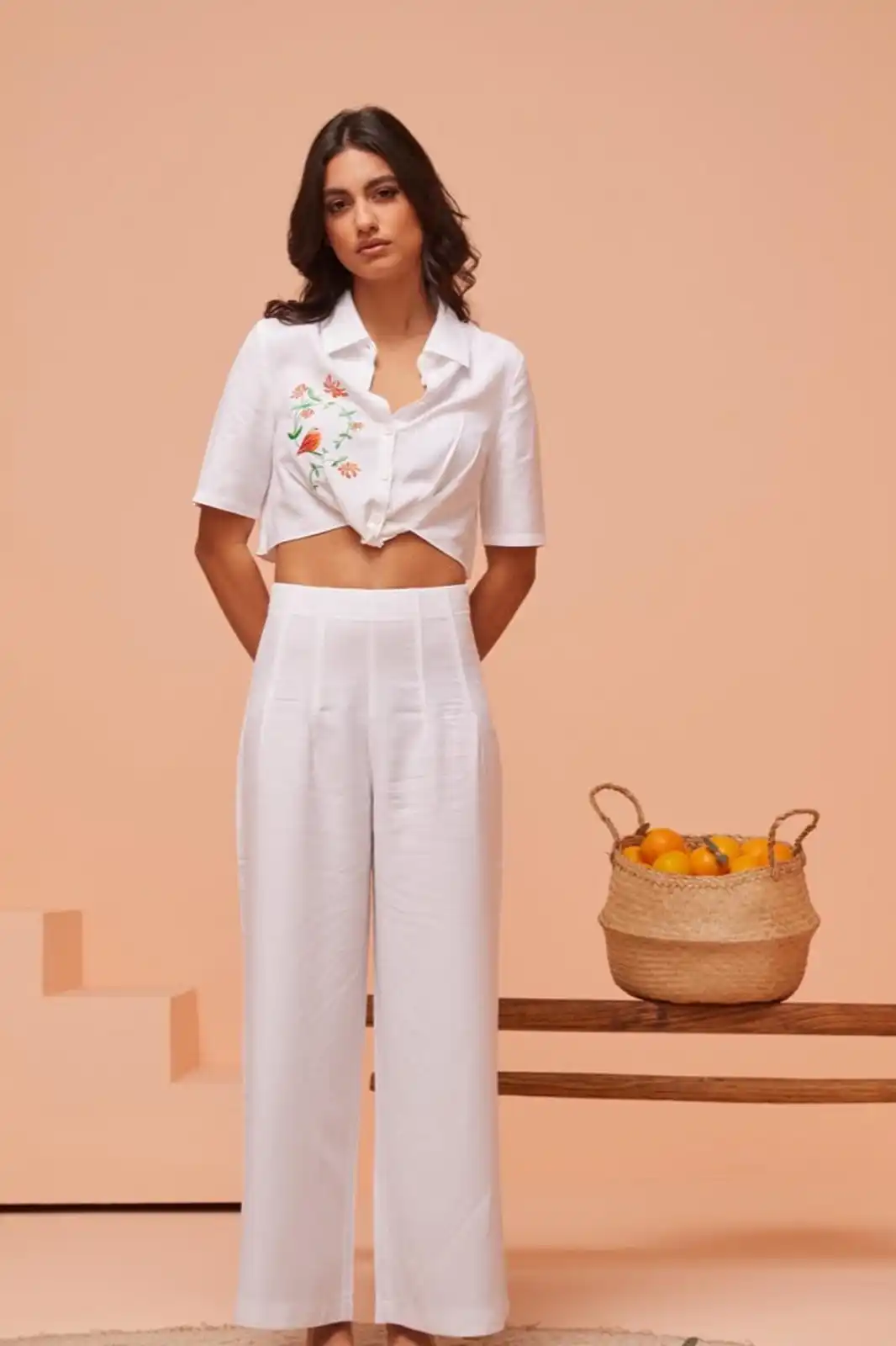 Bridget Sustainable White Linen Palazzo Pants, Linen Palazzo Pants For Women, Linen Wide Leg Pants For Women, White Palazzo Pants, Breathable linen pants