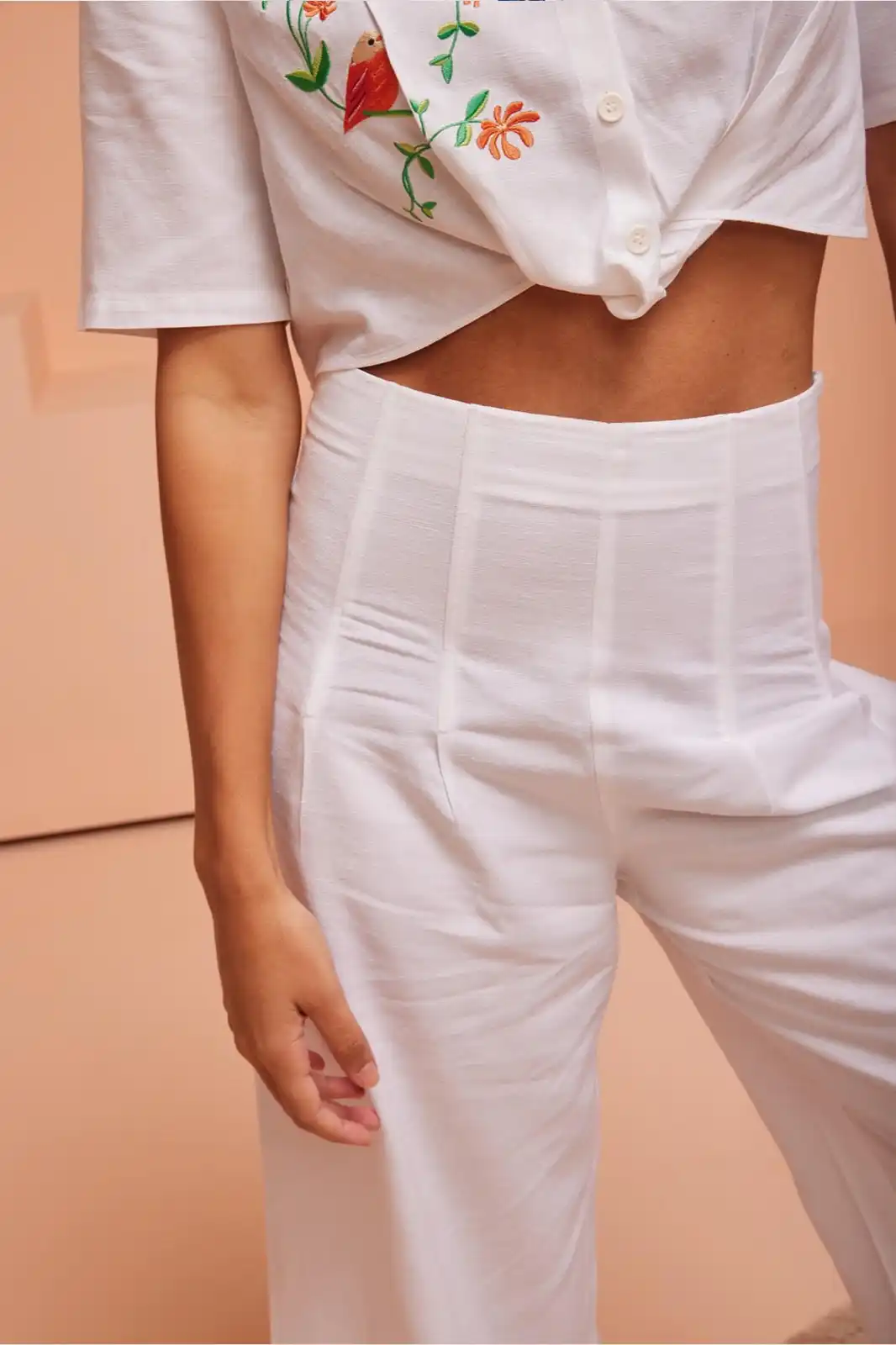 Bridget Sustainable White Linen Palazzo Pants, Linen Palazzo Pants For Women, Linen Wide Leg Pants For Women, White Palazzo Pants, Breathable linen pants