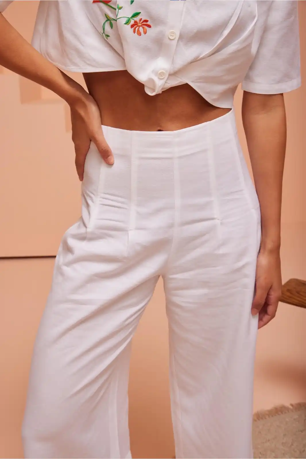 Bridget Sustainable White Linen Palazzo Pants, Linen Palazzo Pants For Women, Linen Wide Leg Pants For Women, White Palazzo Pants, Breathable linen pants