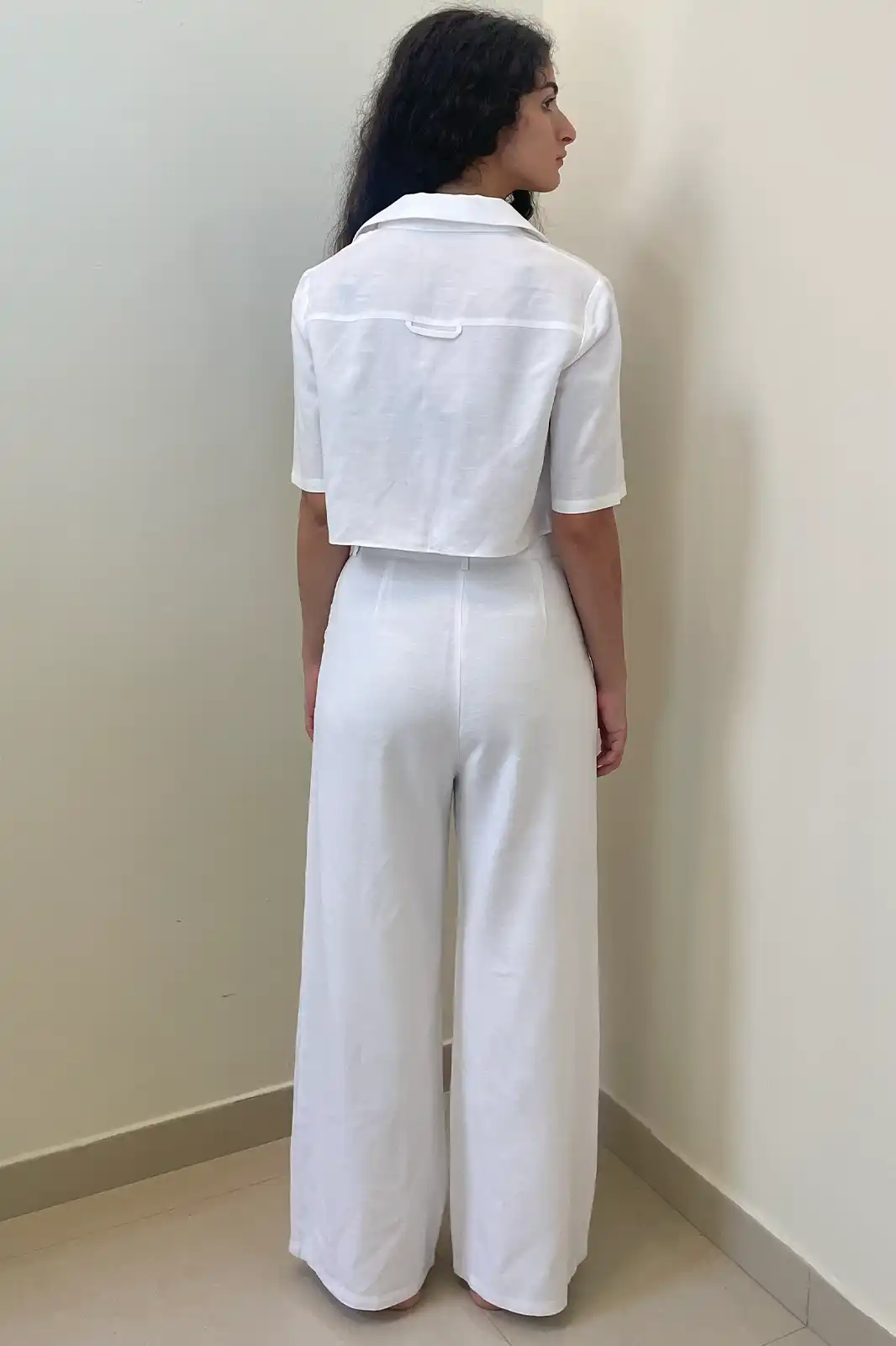 Bridget Sustainable White Linen Palazzo Pants, Linen Palazzo Pants For Women, Linen Wide Leg Pants For Women, White Palazzo Pants, Breathable linen pants