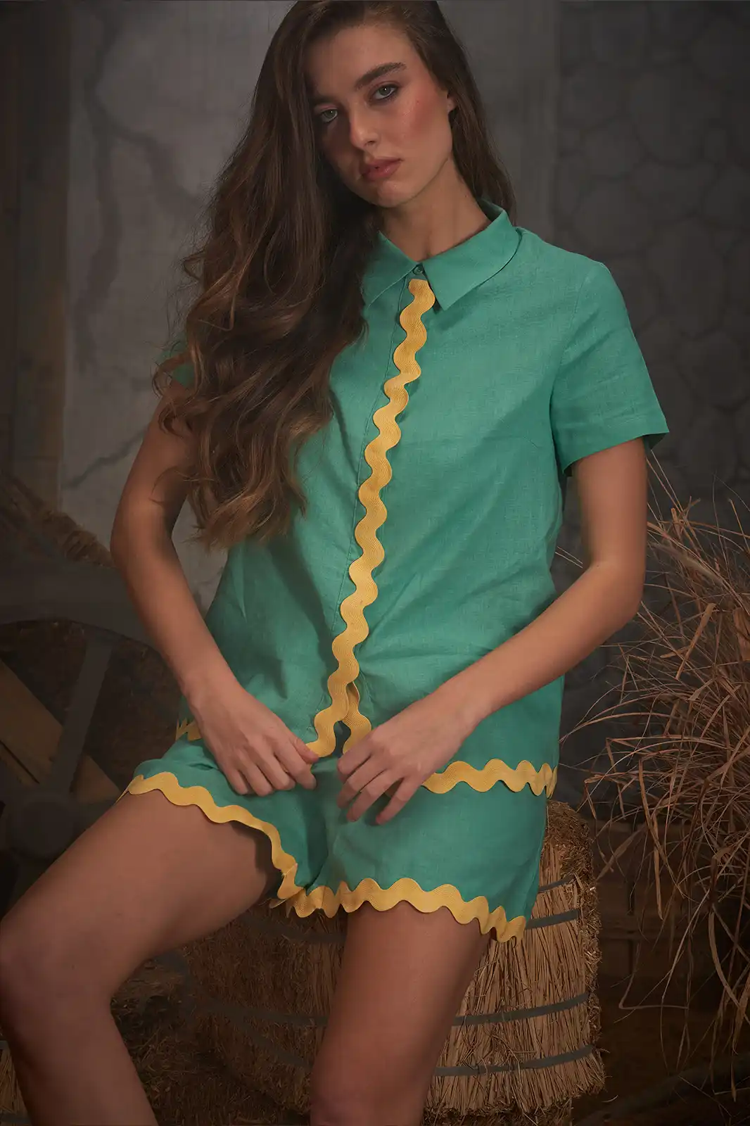 Women Clothing, Sepia Stories, Clothes For Women, Sustainable Cotton Clothing, Organic Women Clothing, Eco Friendly Clothing, Slow Fashion Brand, Slow Fashion Clothing, Ashita Fernandes, Sustainable Luxury Clothing Brands, Dariya Relaxed Shorts, Relaxed Fit Women’s Shorts, Shorts For Women, Linen Shorts For Women, Linen Fabric For Pants, Linen Women Shorts