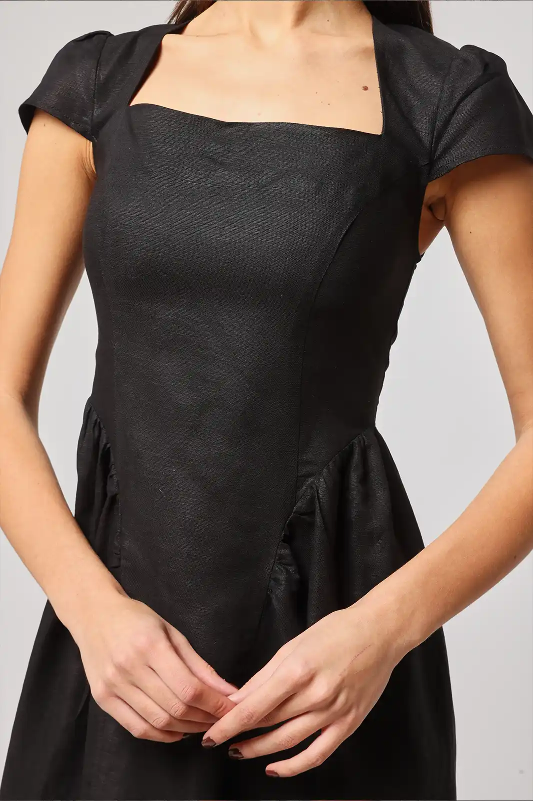 Women Clothing, Sepia Stories, Clothes For Women, Sustainable Cotton Clothing, Organic Women Clothing, Eco Friendly Clothing, Slow Fashion Brand, Slow Fashion Clothing, Ashita Fernandes, Sustainable Luxury Clothing Brands, Junoon Black Knee Length Dress, Formal, Stylish Dresses For Women, Fashionable Linen Clothing, Linen Dresses For Women, Black Dresses For Women