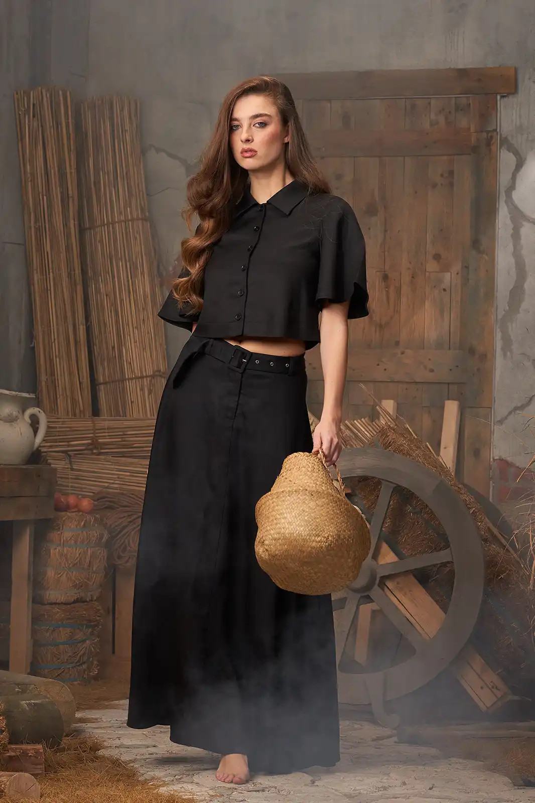 Kahaani Black Top With Collar, Button Up Tops, Button Up Tops For Women, Linen Clothing For Women, Half Sleeve Tops For Women, Women Clothing, Sepia Stories, Clothes For Women, Sustainable Cotton Clothing, Organic Women Clothing, Eco Friendly Clothing, Slow Fashion Brand, Slow Fashion Clothing, Ashita Fernandes, Sustainable Luxury Clothing Brands