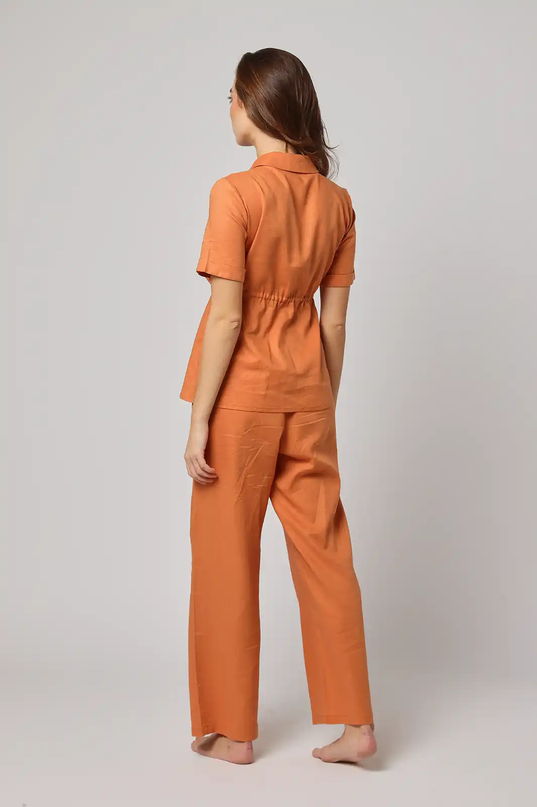 Women Clothing, Sepia Stories, Clothes For Women, Sustainable Cotton Clothing, Organic Women Clothing, Eco Friendly Clothing, Slow Fashion Brand, Slow Fashion Clothing, Ashita Fernandes, Sustainable Luxury Clothing Brands, Khwaab High Waisted Trousers, High Waist Trousers For Women, Linen Trousers For Women, Formal Women Trousers, High Waisted Loose Pants, Orange Trousers