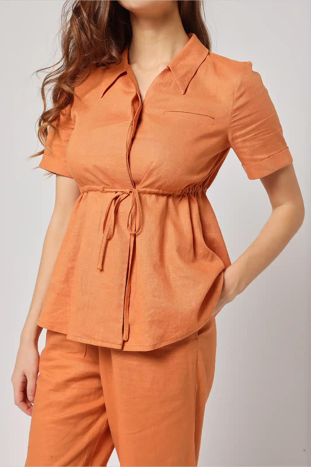 Women Clothing, Sepia Stories, Clothes For Women, Sustainable Cotton Clothing, Organic Women Clothing, Eco Friendly Clothing, Slow Fashion Brand, Slow Fashion Clothing, Ashita Fernandes, Sustainable Luxury Clothing Brands, Khwaab High Waisted Trousers, High Waist Trousers For Women, Linen Trousers For Women, Formal Women Trousers, High Waisted Loose Pants, Orange Trousers