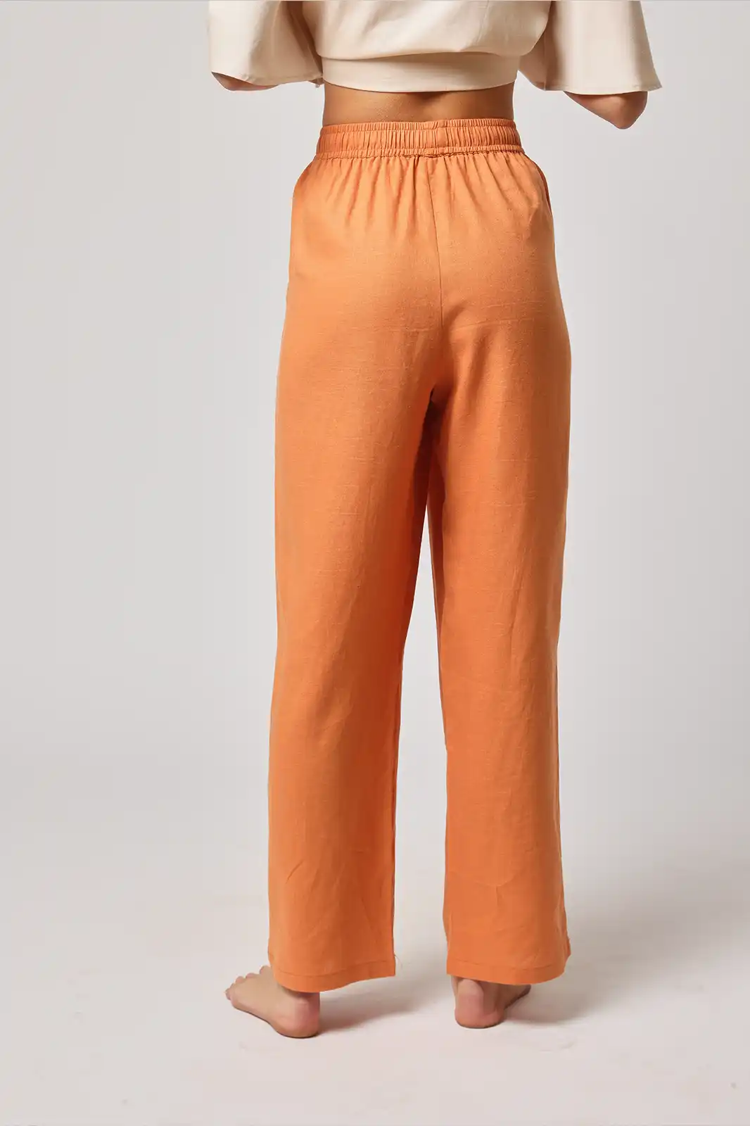 Women Clothing, Sepia Stories, Clothes For Women, Sustainable Cotton Clothing, Organic Women Clothing, Eco Friendly Clothing, Slow Fashion Brand, Slow Fashion Clothing, Ashita Fernandes, Sustainable Luxury Clothing Brands, Khwaab High Waisted Trousers, High Waist Trousers For Women, Linen Trousers For Women, Formal Women Trousers, High Waisted Loose Pants, Orange Trousers