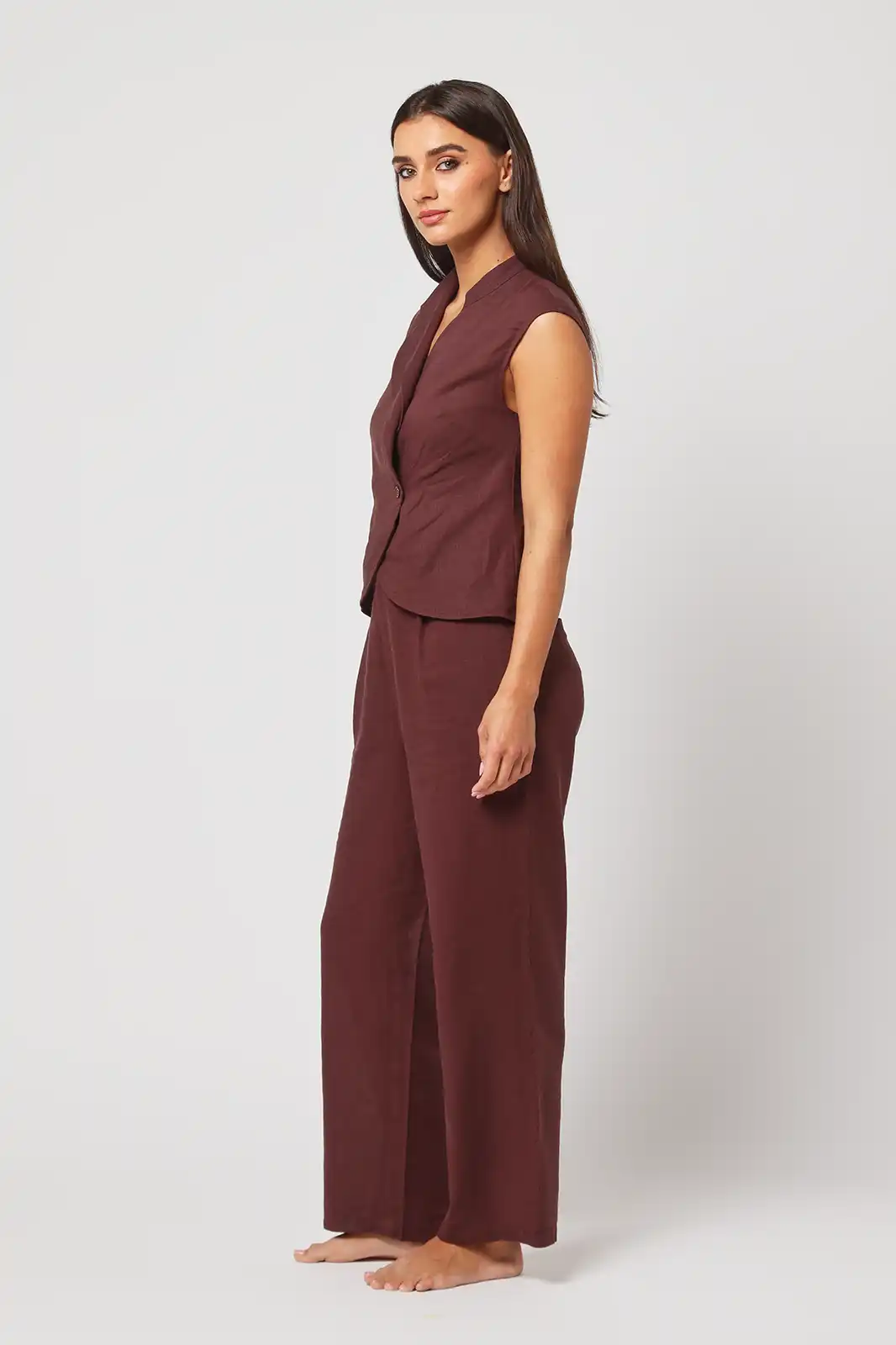 Women Clothing, Sepia Stories, Clothes For Women, Sustainable Cotton Clothing, Organic Women Clothing, Eco Friendly Clothing, Slow Fashion Brand, Slow Fashion Clothing, Ashita Fernandes, Sustainable Luxury Clothing Brands, Kudrat Relaxed Fit Cotton Pants, Pleated High Waist Trousers, Linen Trousers For Women, Bottom Wear For Women, Formal Cotton Pants For Women