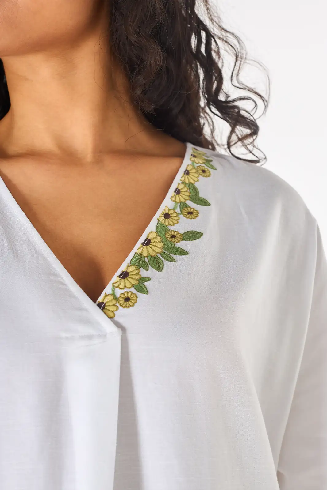 Rae Handamde White Linen Knee Length Long Dress, Linen Dresses For Women, Pure Linen Dresses, 1 Piece Long Dress, Floral Long Dress