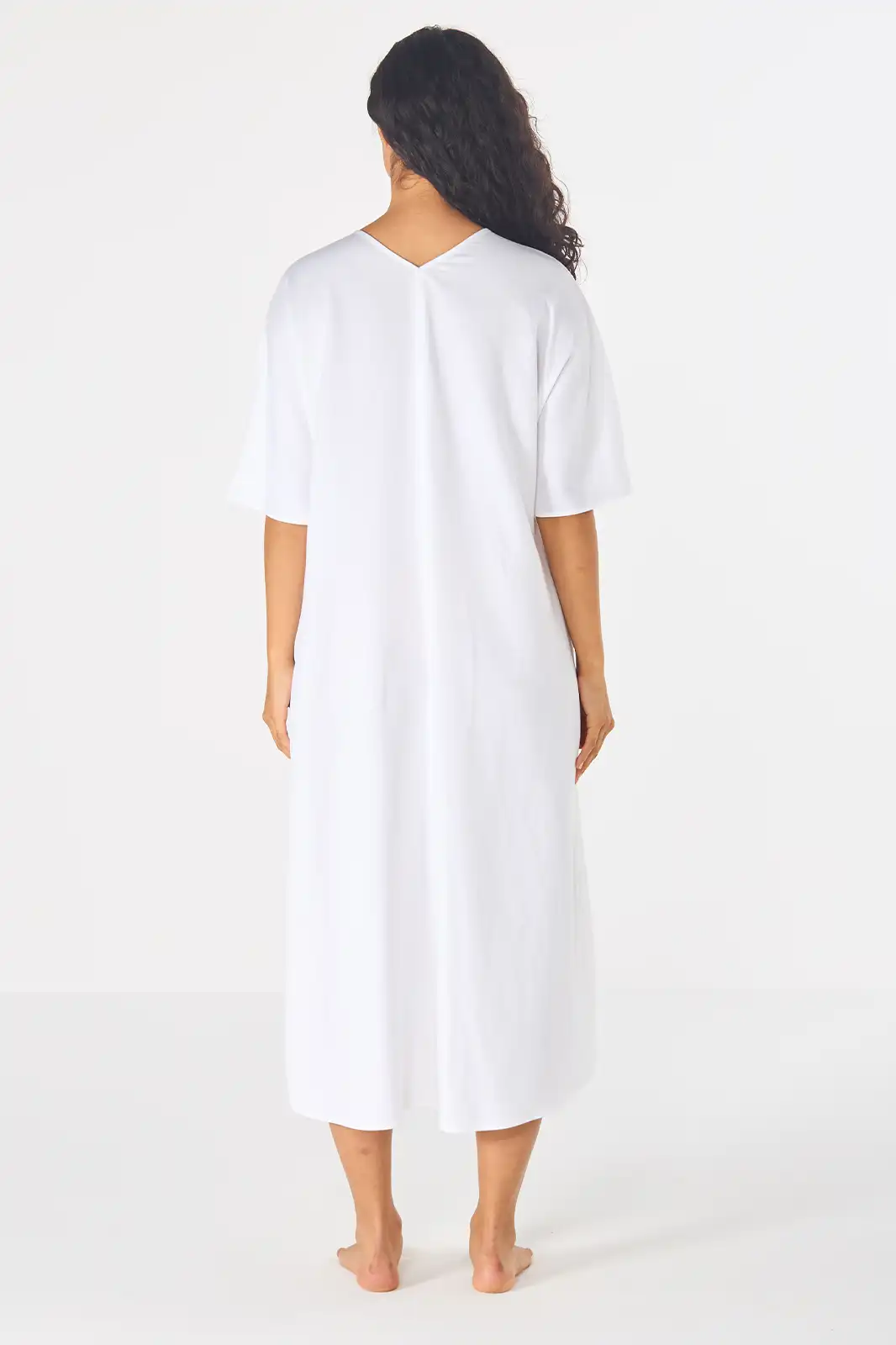 Rae Handamde White Linen Knee Length Long Dress, Linen Dresses For Women, Pure Linen Dresses, 1 Piece Long Dress, Floral Long Dress