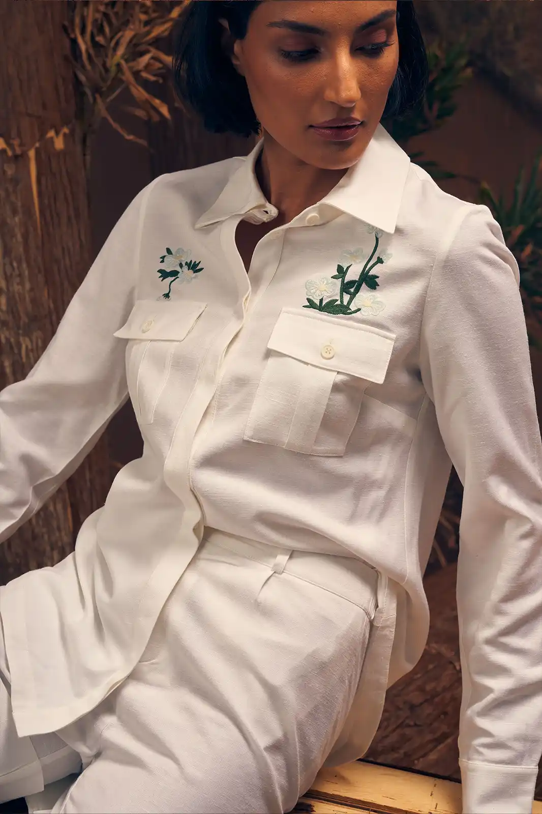 Snowdrop Handmade White Linen Co Ord Set, Linen Co Ord Set For Women, Co Ord Set Summer, Co Ord Sets Western Party Wear, Summer Co Ord Set For Women