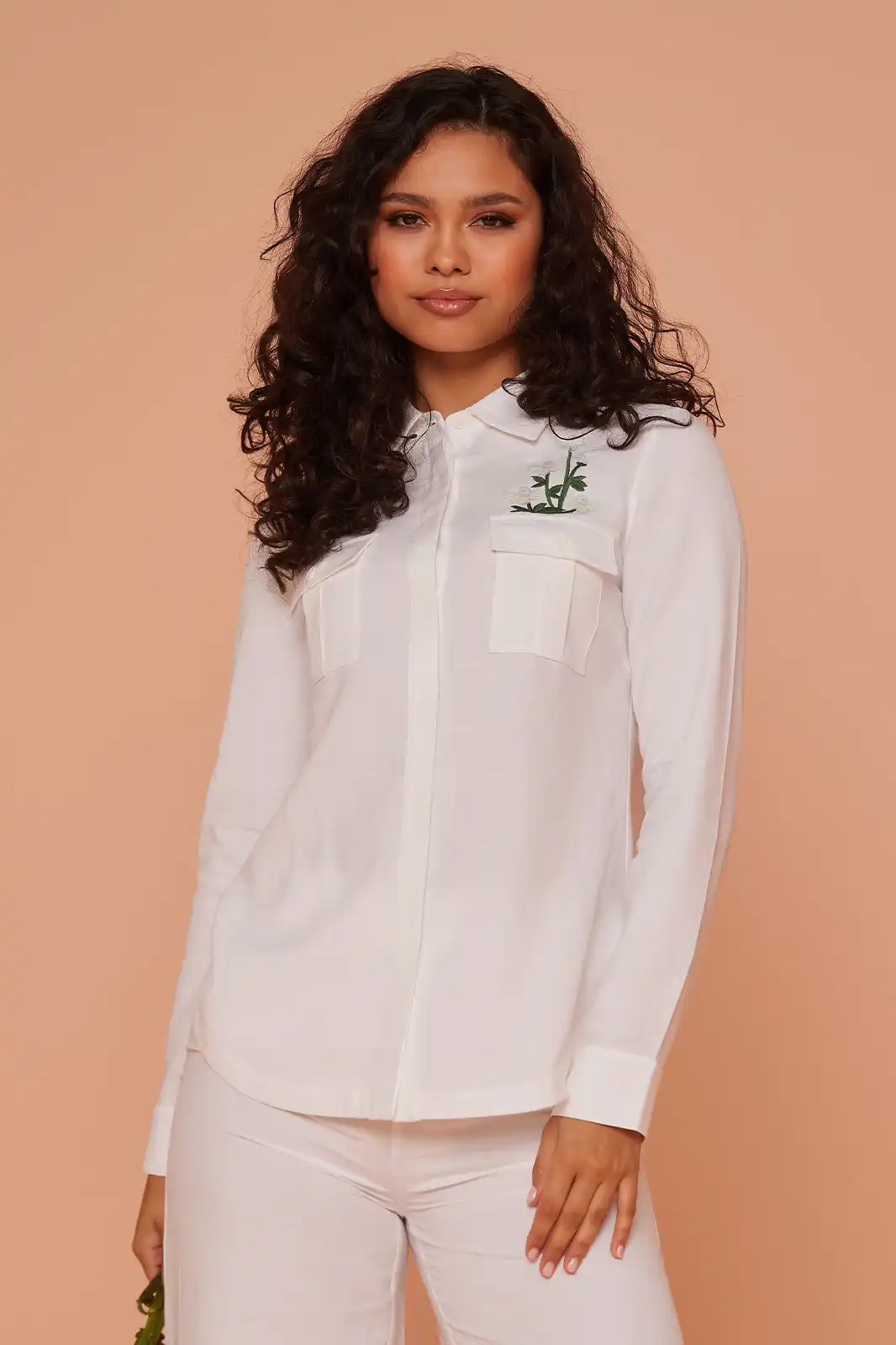 Snowdrop Handmade White Linen Top, White Linen Top For Women, Embroidered Linen Top, Printed Linen Top, Organic Top, Sustainable Top, Handmade Top For Women