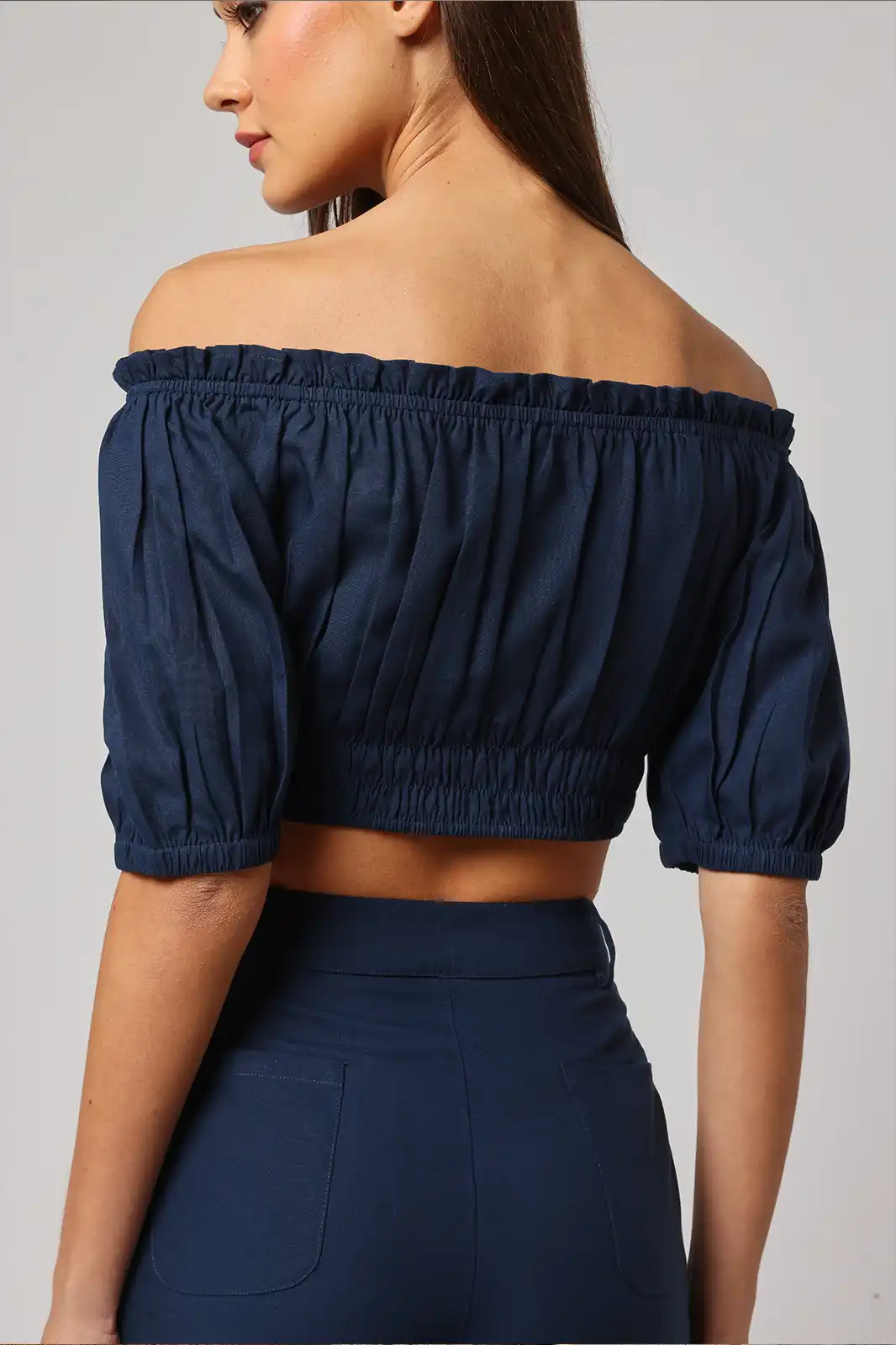 Umang Off Shoulder Crop Top, Women’s Off Shoulder Tops, Linen Crop Top, Trending Women Tops, Off Shoulder Crop Tops For Women, Women Clothing, Sepia Stories, Clothes For Women, Sustainable Cotton Clothing, Organic Women Clothing, Eco Friendly Clothing, Slow Fashion Brand, Slow Fashion Clothing, Ashita Fernandes, Sustainable Luxury Clothing Brands